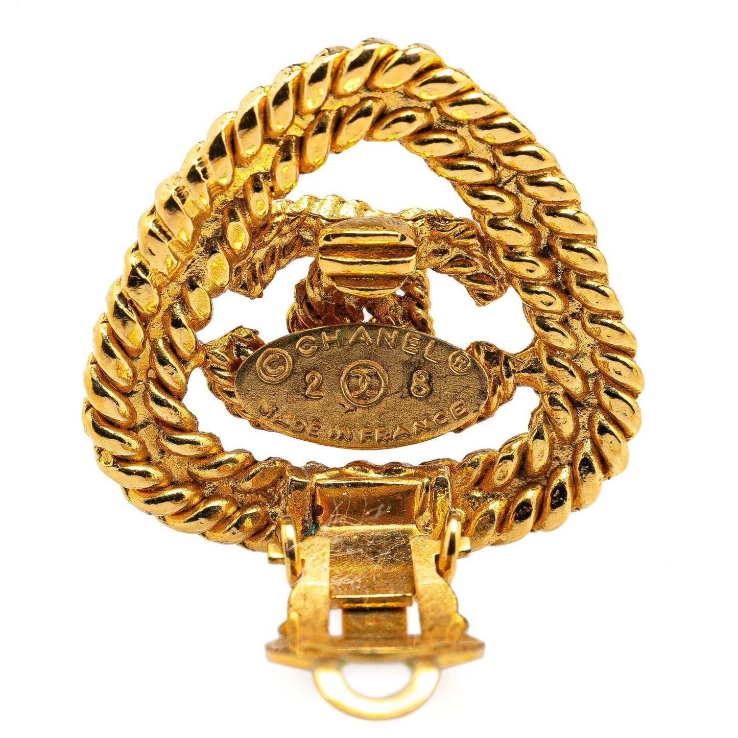 Chanel Gold Plated CC Clip On Earrings Gold