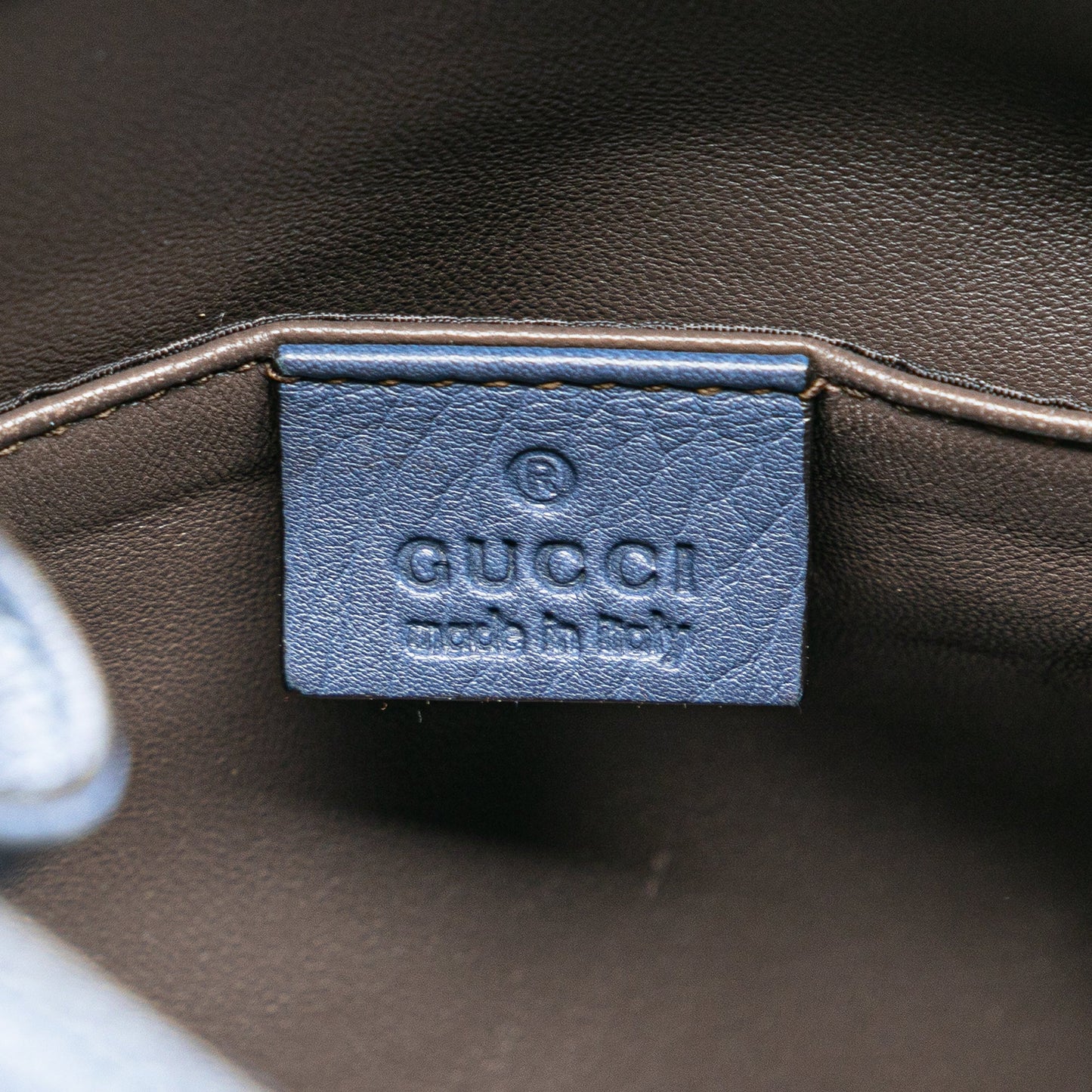 Gucci Leather Miss Bamboo Tassel Bucket Bag Blue