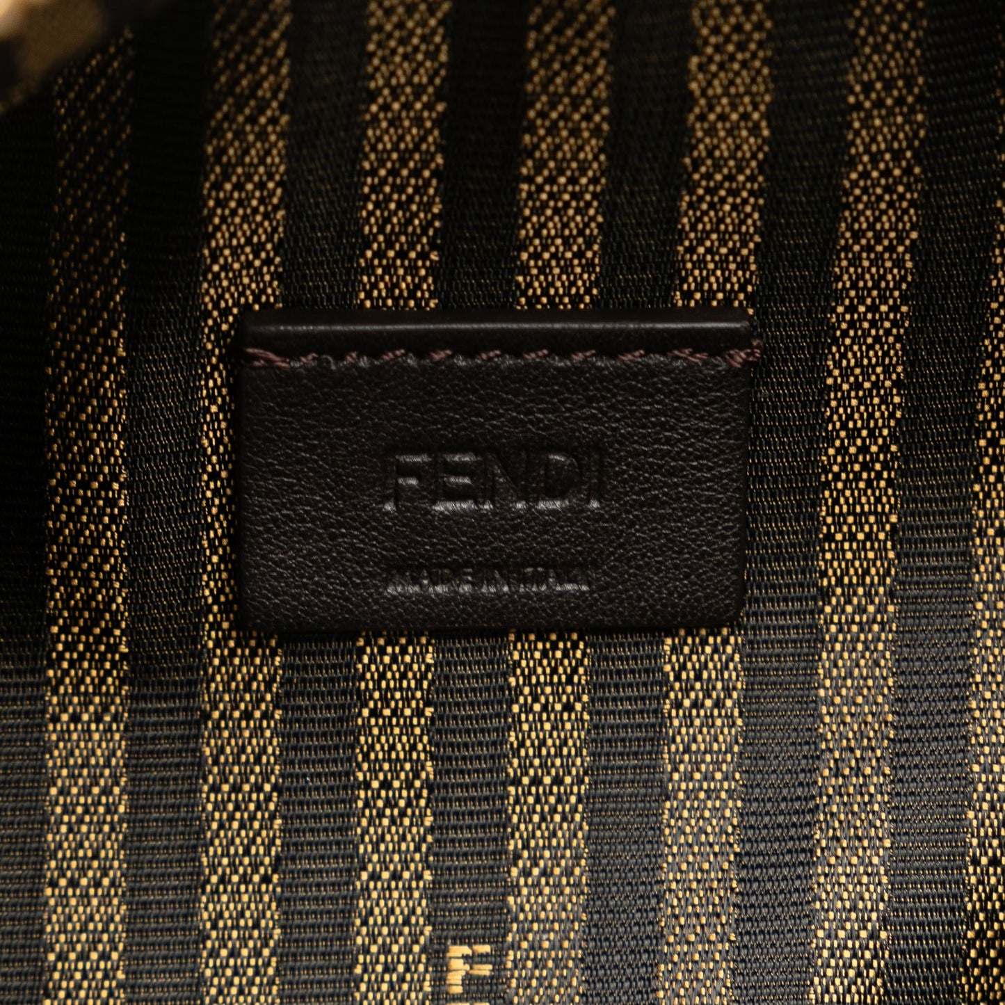 Fendi Calfskin Selleria Triangle Shoulder Bag Brown