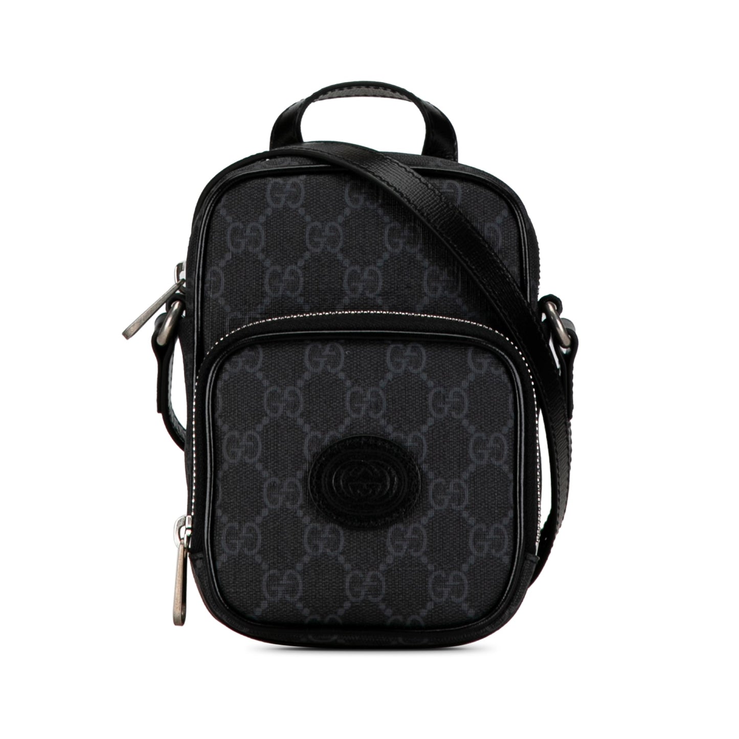 Gucci Mini GG Supreme Interlocking G Crossbody Gray