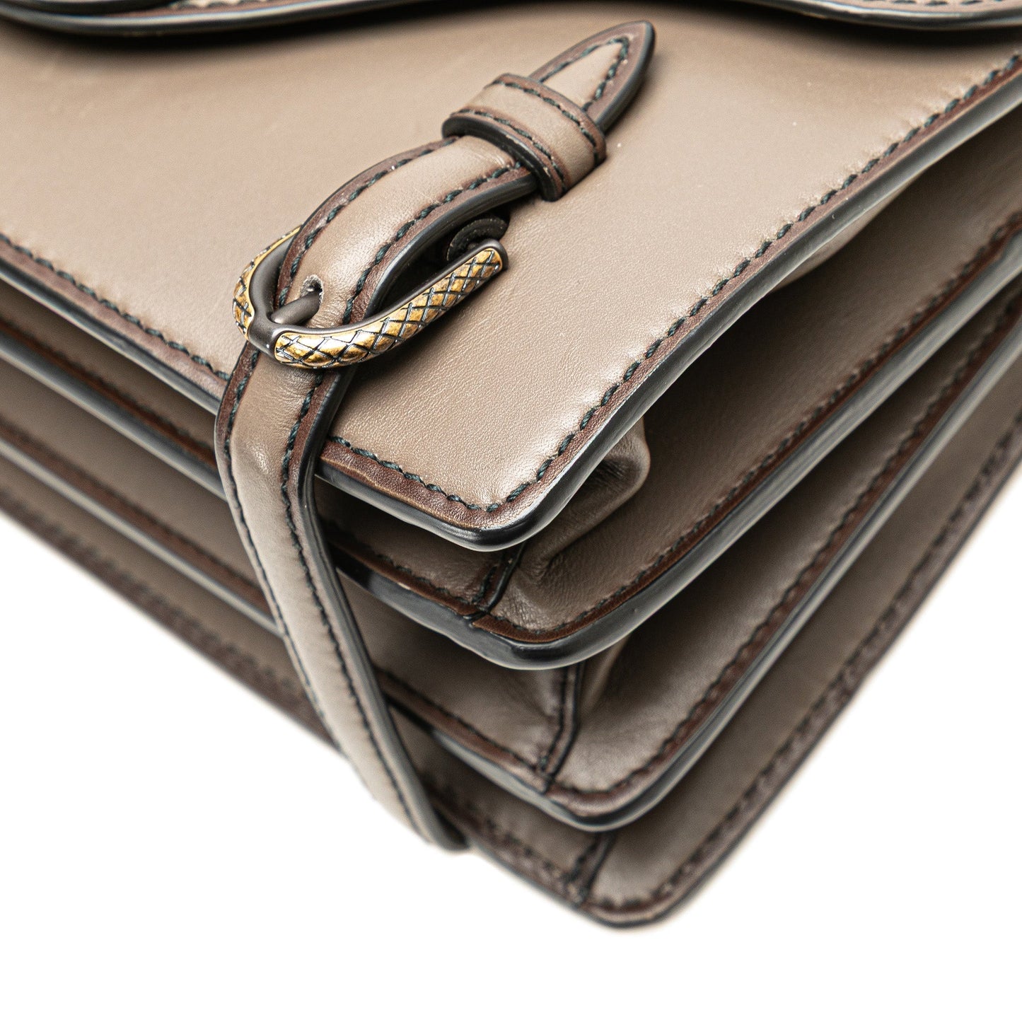 Bottega Veneta French Calf City Knot Shoulder Bag Brown