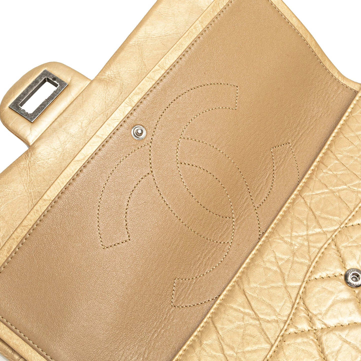 Chanel Aged Calfskin Reissue 2.55 Double Flap 227 Gold