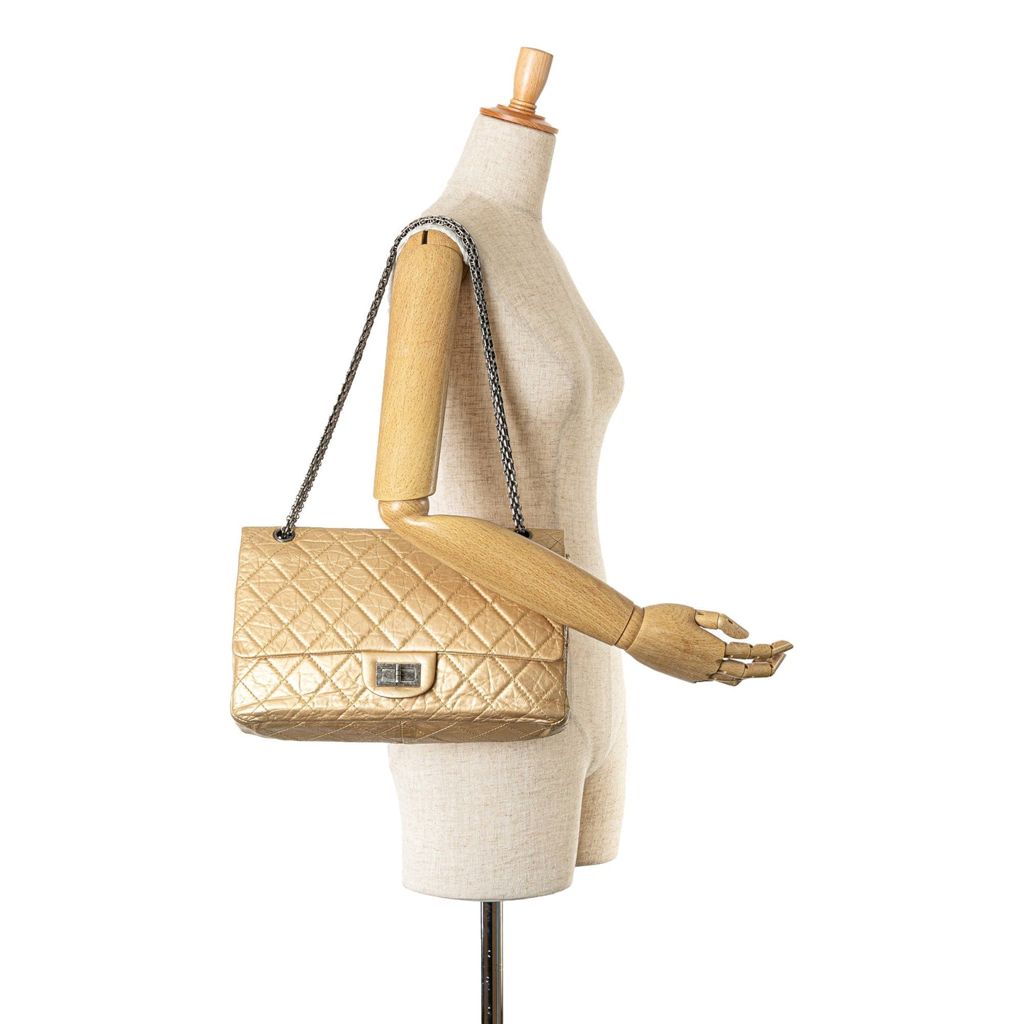 Chanel Aged Calfskin Reissue 2.55 Double Flap 227 Gold