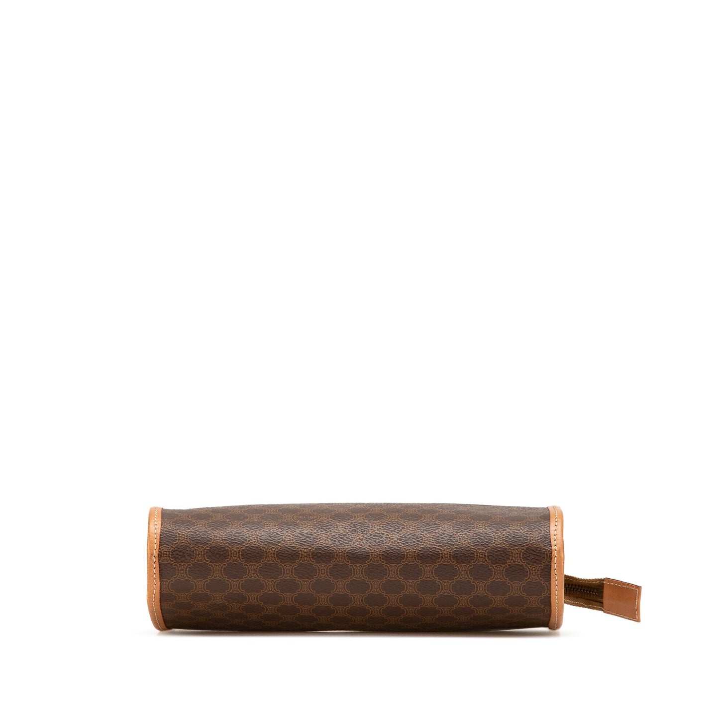 Celine Macadam Coated Canvas Clutch Brown