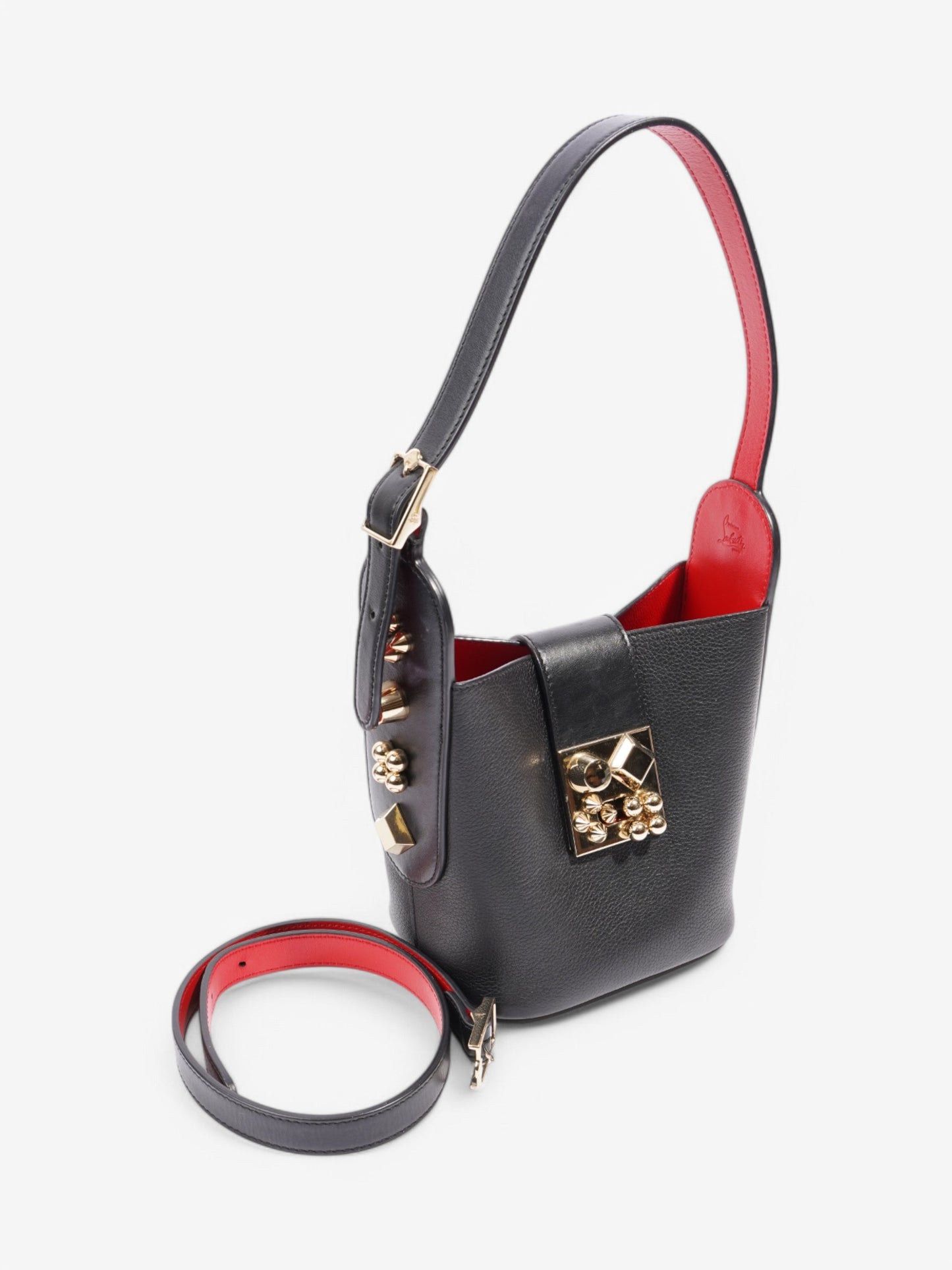 Christian Louboutin Carasky Mini Bucket Bag Black Leather