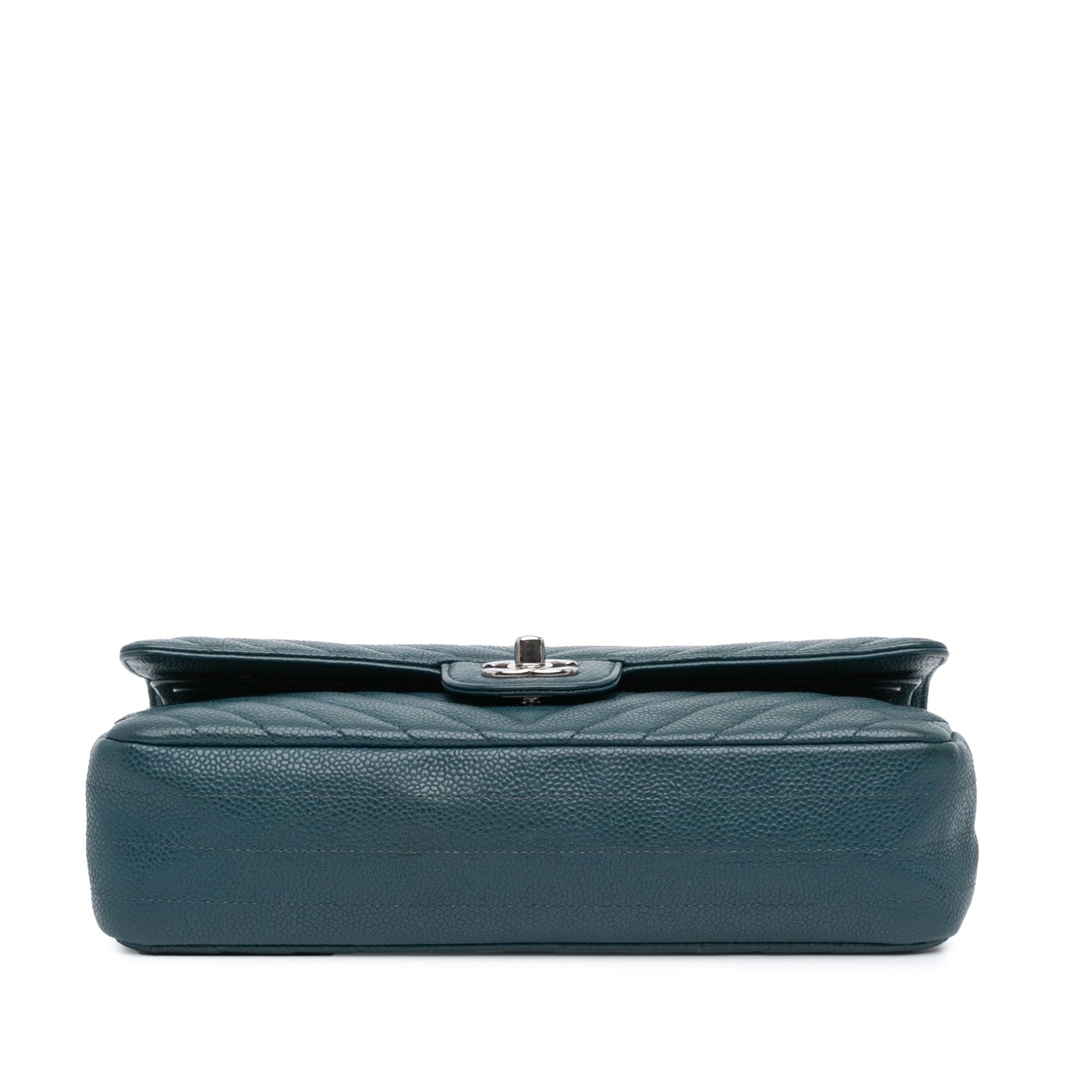 Chanel Medium Classic Chevron Caviar Double Flap Blue