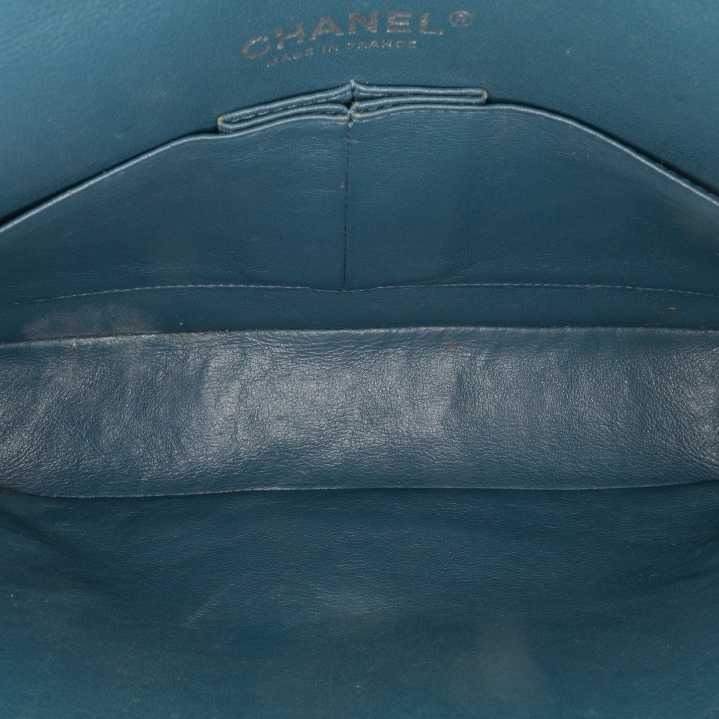 Chanel Medium Classic Chevron Caviar Double Flap Blue