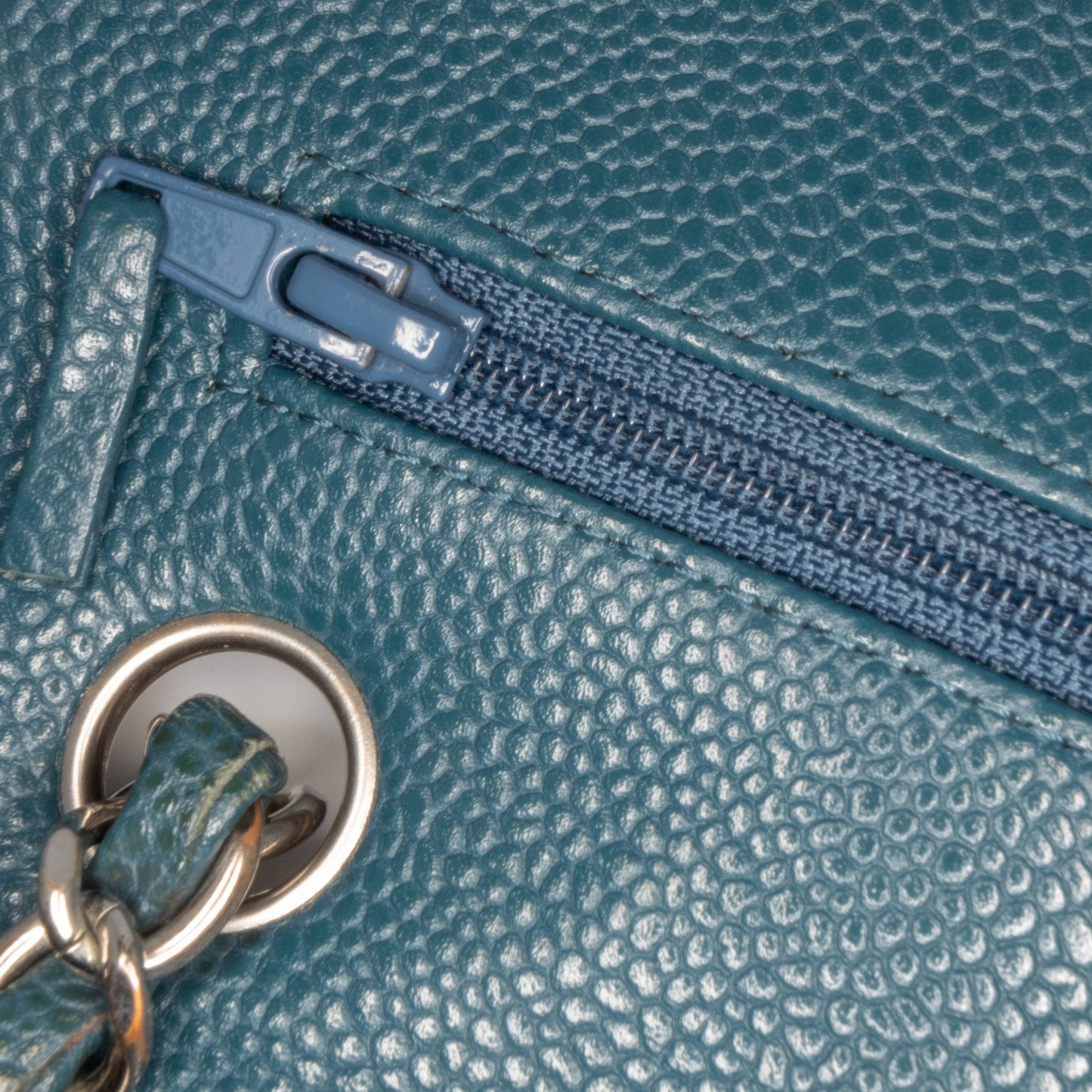 Chanel Medium Classic Chevron Caviar Double Flap Blue
