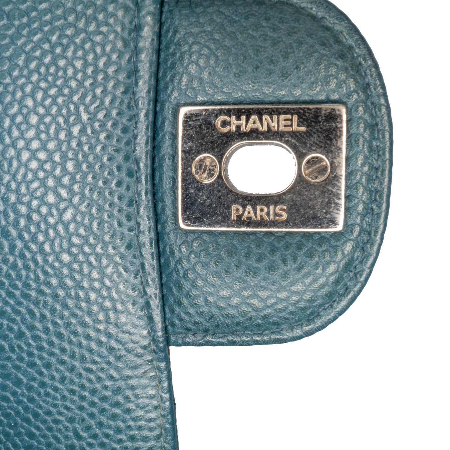 Chanel Medium Classic Chevron Caviar Double Flap Blue