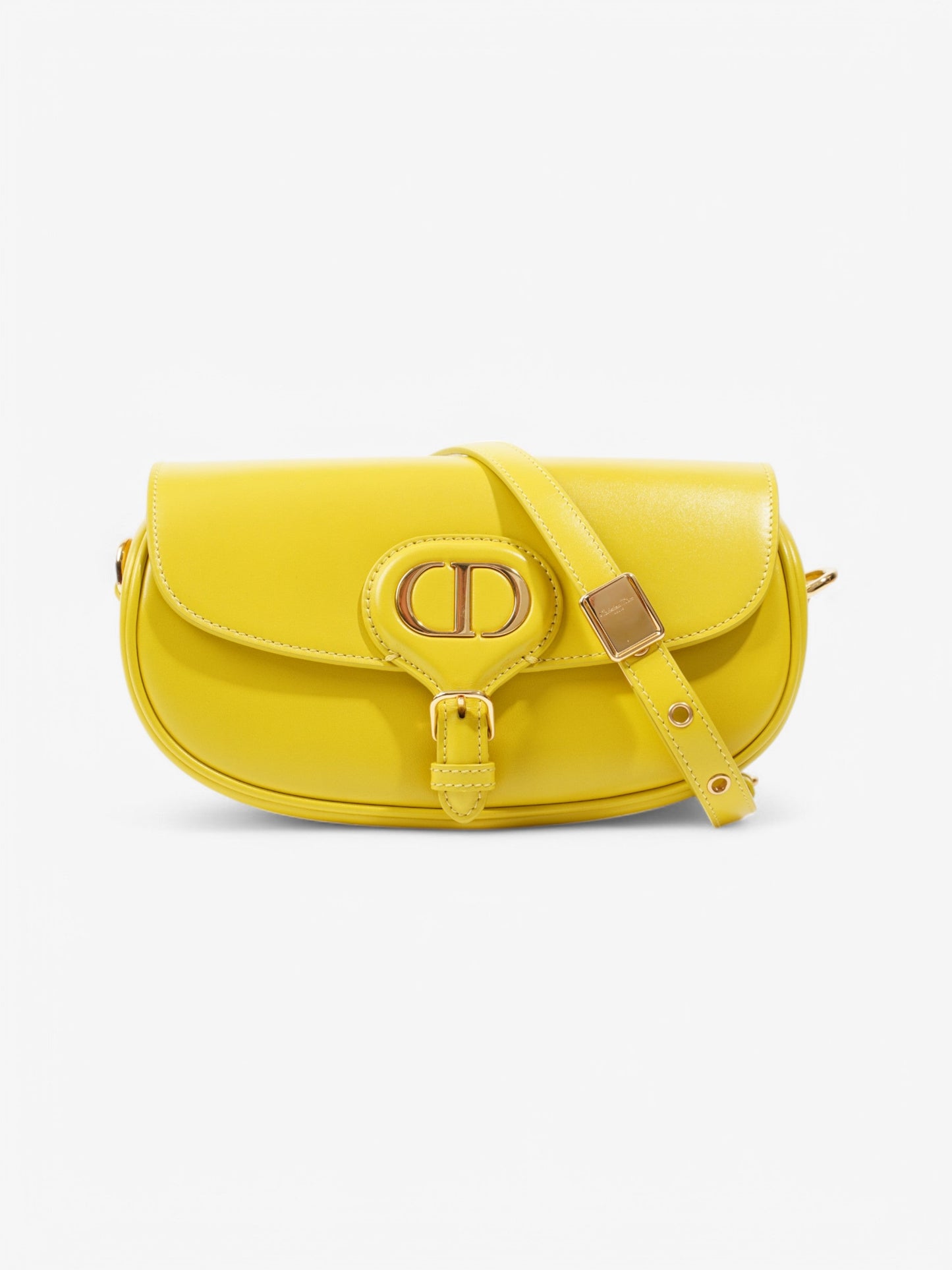 Christian Dior East West Handbag Yellow Leather