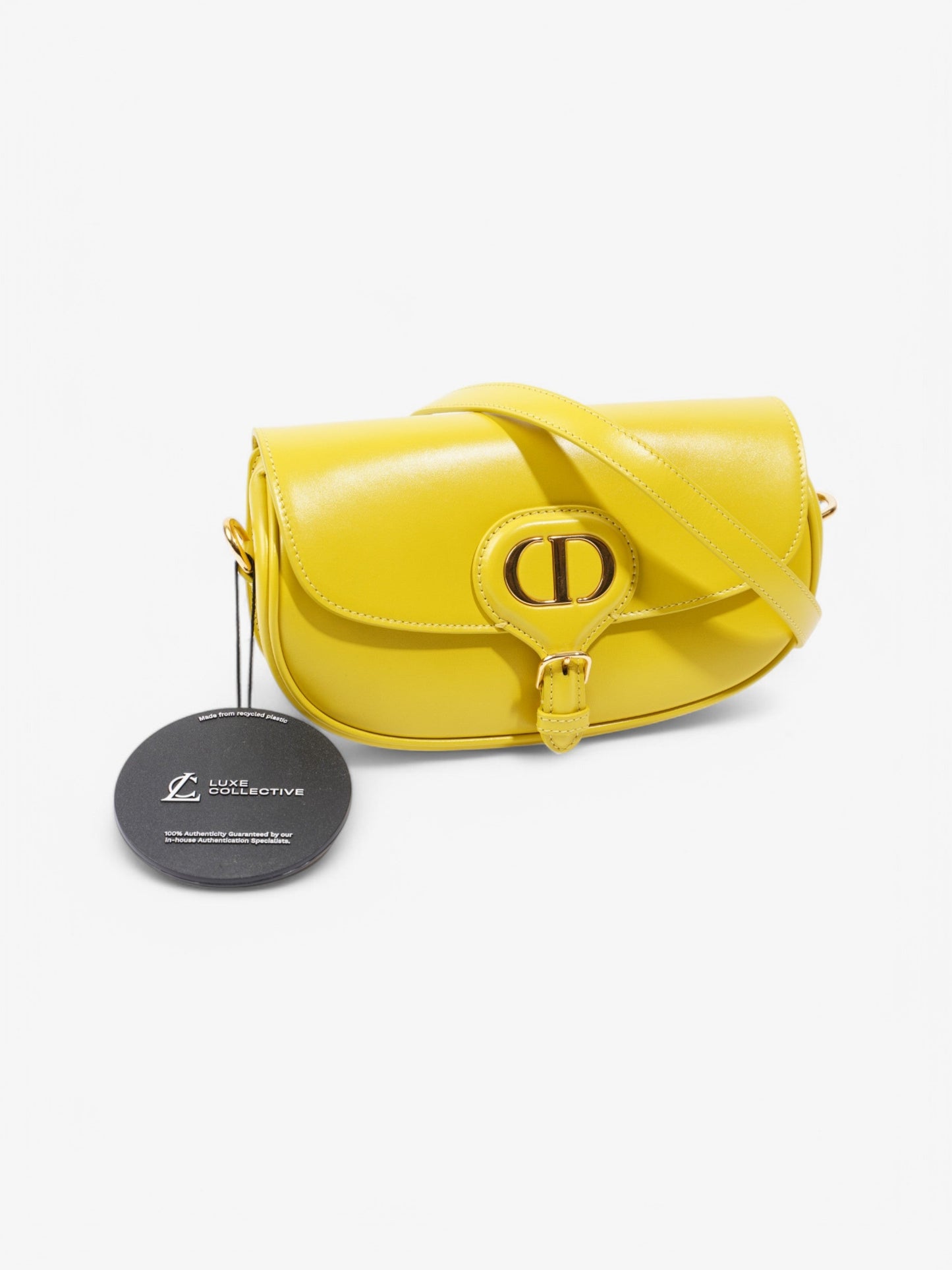 Christian Dior East West Handbag Yellow Leather