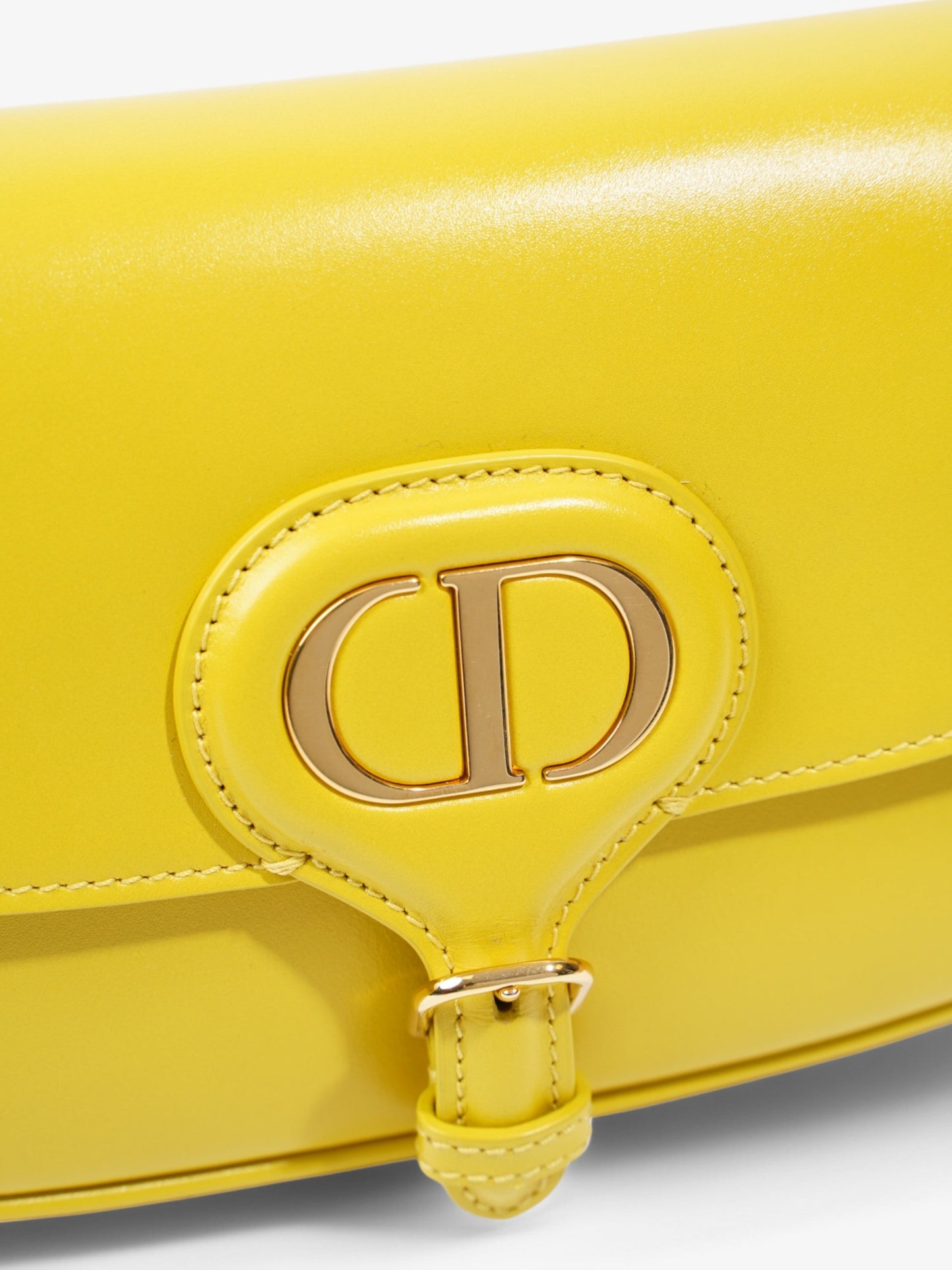 Christian Dior East West Handbag Yellow Leather