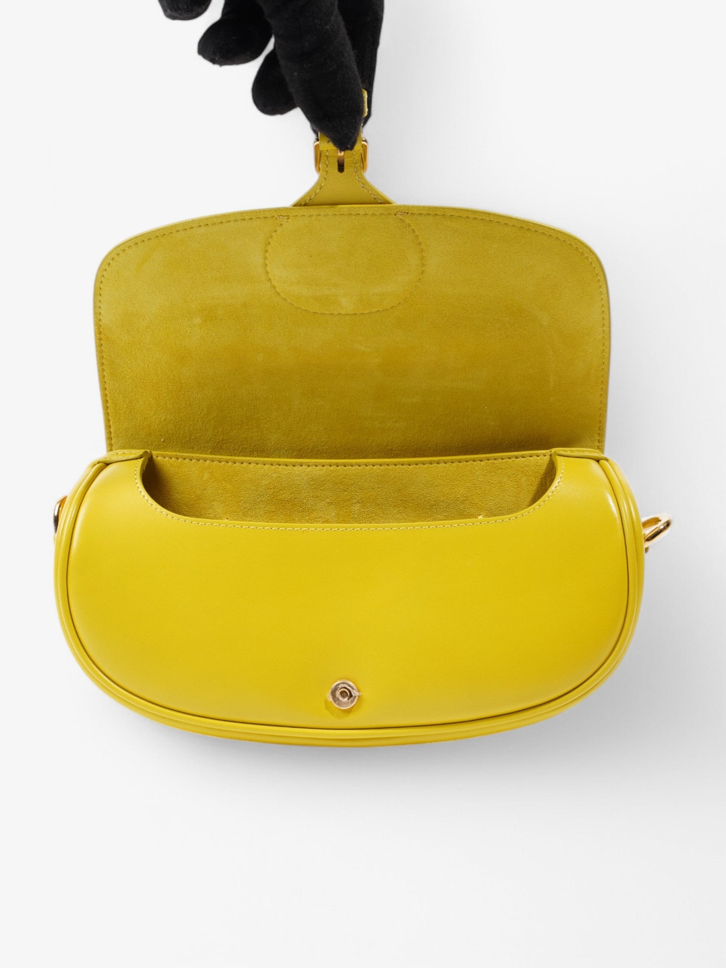 Christian Dior East West Handbag Yellow Leather