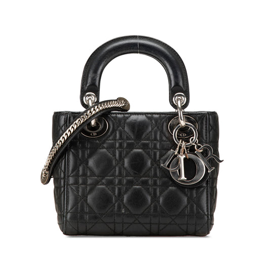 Dior Mini Lambskin Cannage Lady Dior Black