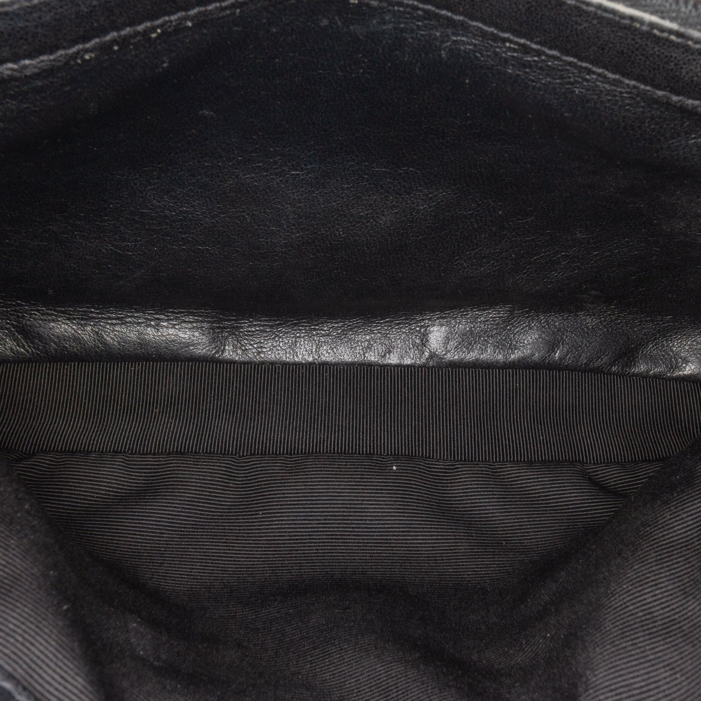 Saint Laurent Medium Monogram Chevron Sheepskin College Bag Black