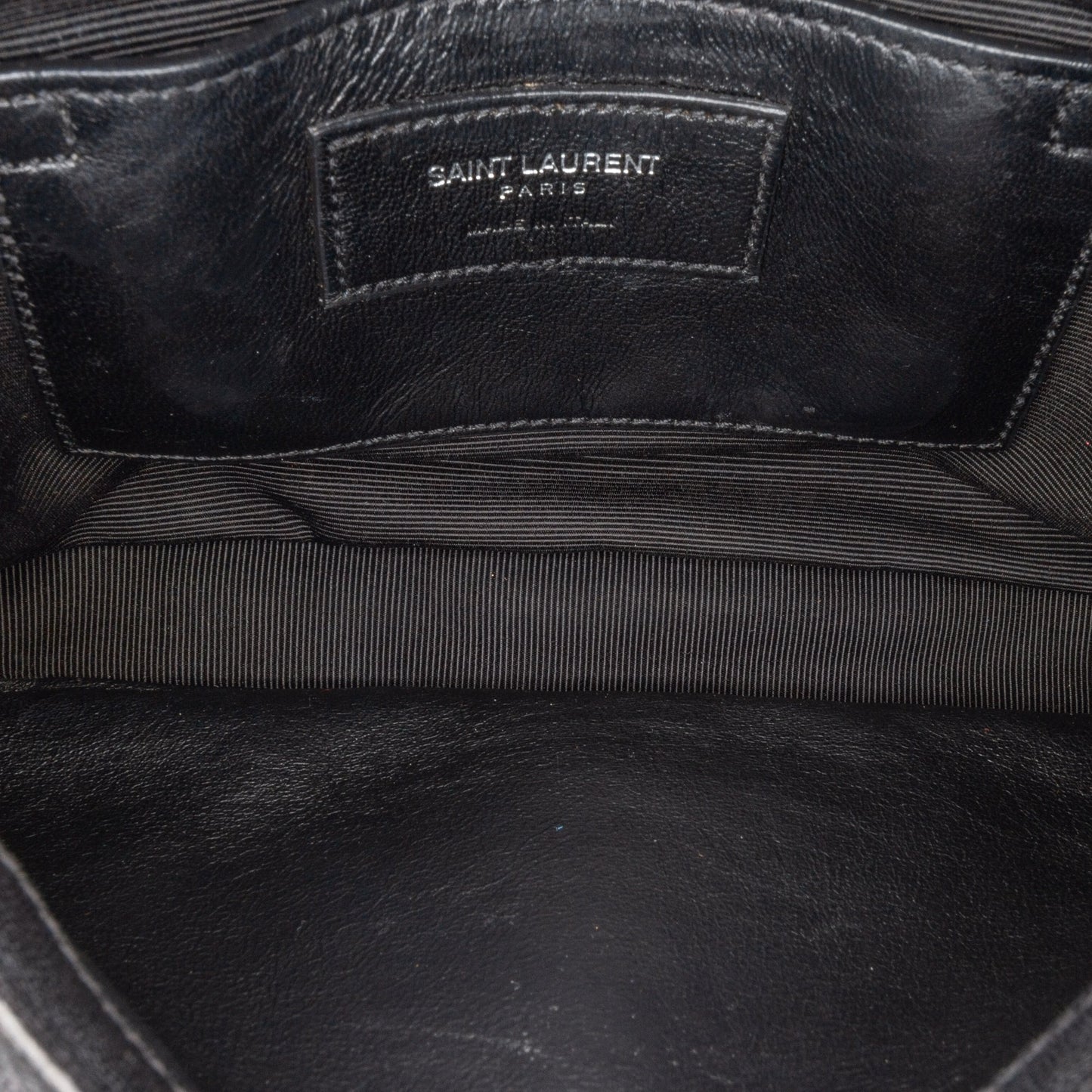 Saint Laurent Medium Monogram Chevron Sheepskin College Bag Black