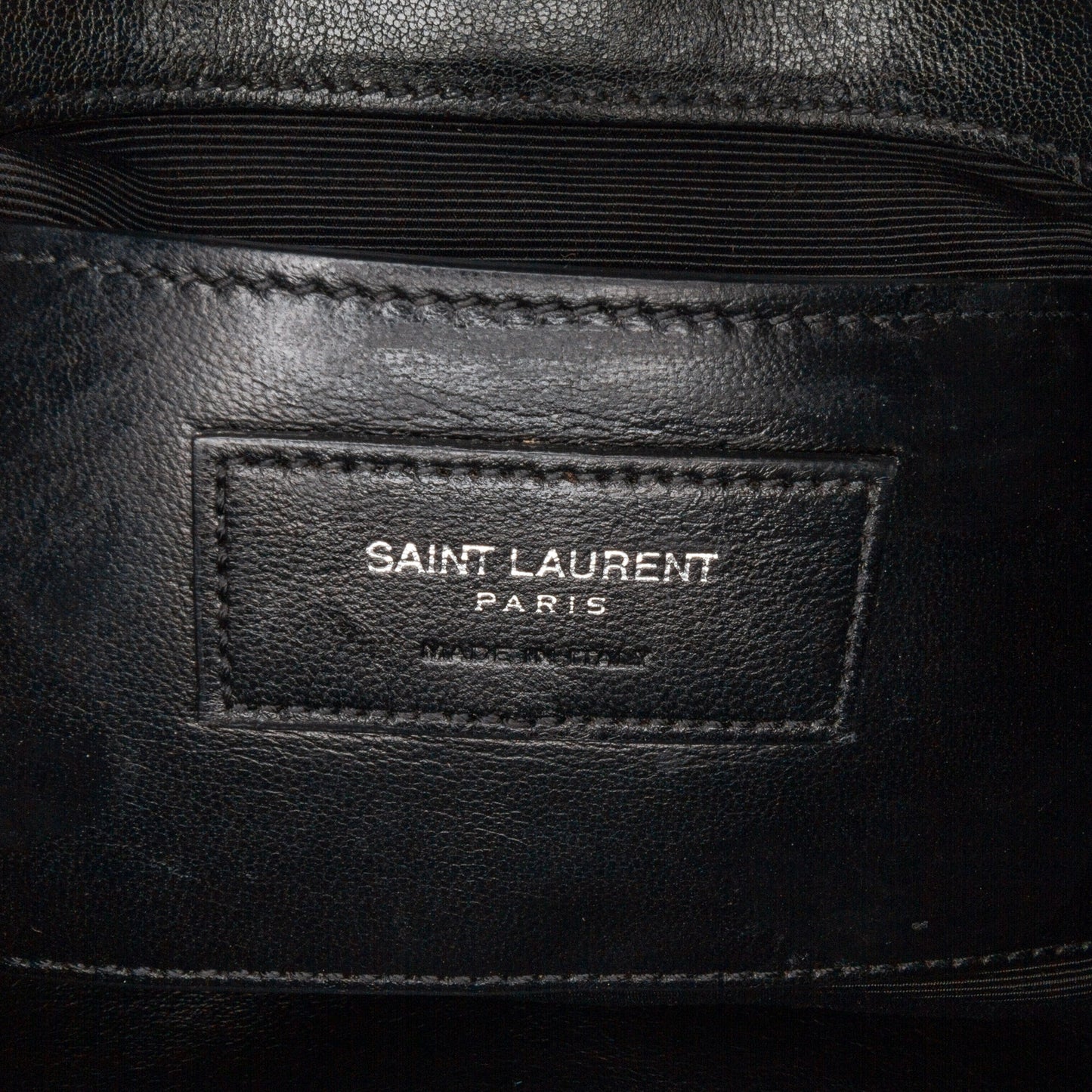 Saint Laurent Medium Monogram Chevron Sheepskin College Bag Black
