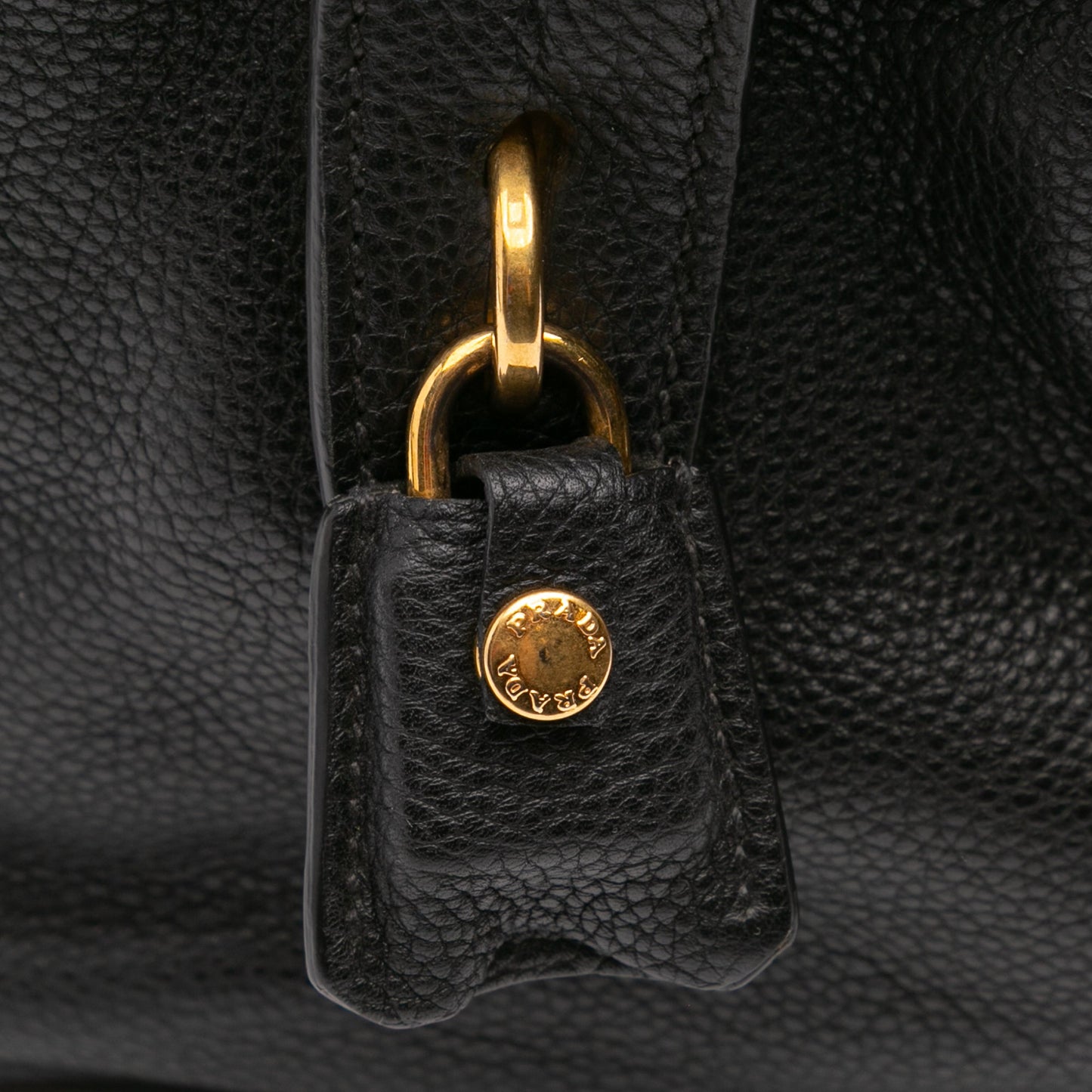 Prada Vitello Daino Zip Top Satchel Black