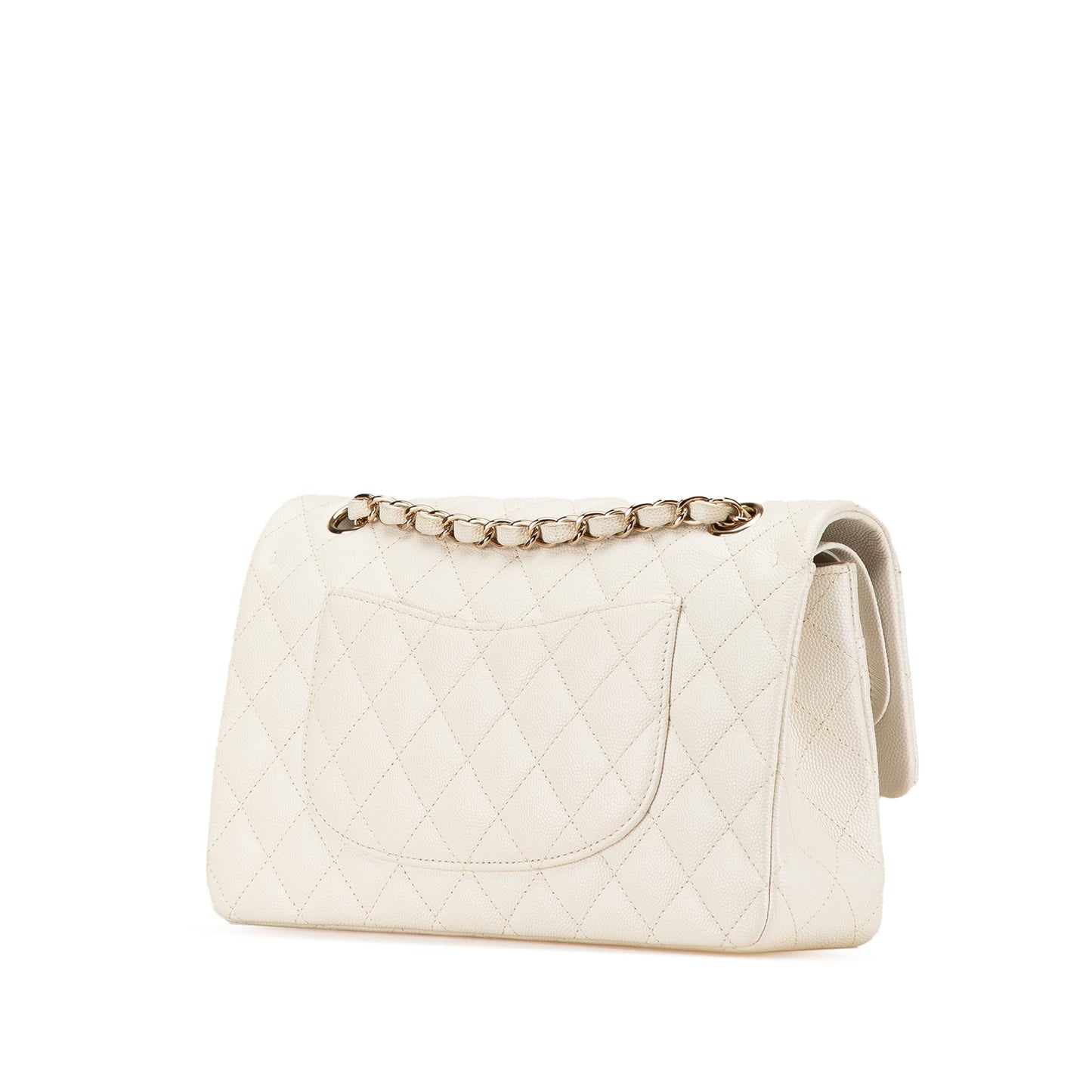 Chanel Medium Classic Caviar Double Flap White