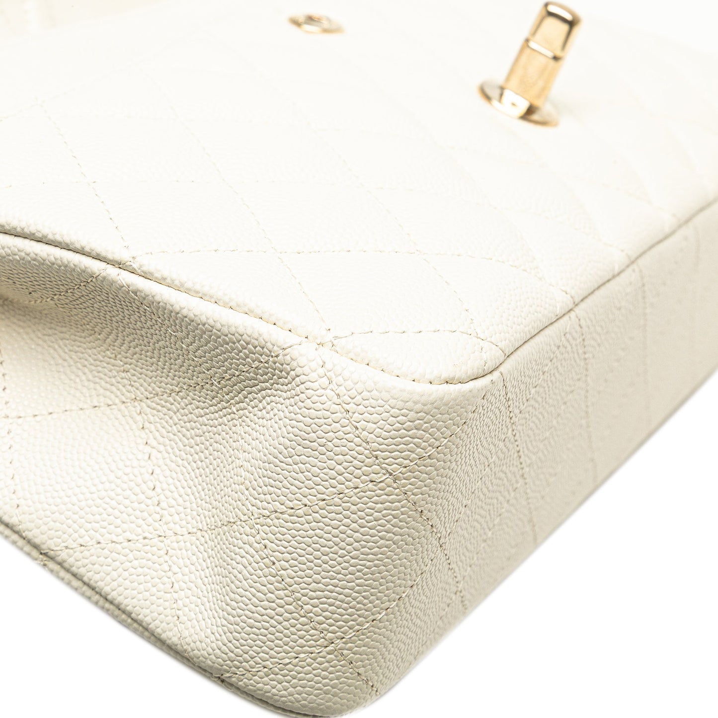Chanel Medium Classic Caviar Double Flap White