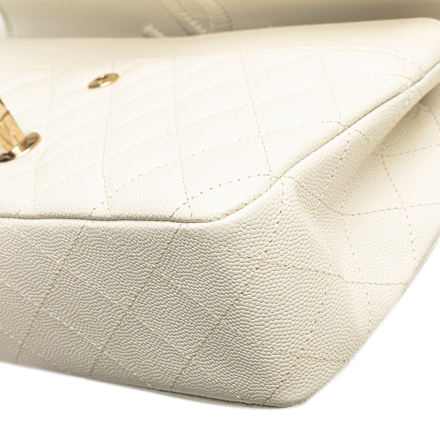 Chanel Medium Classic Caviar Double Flap White