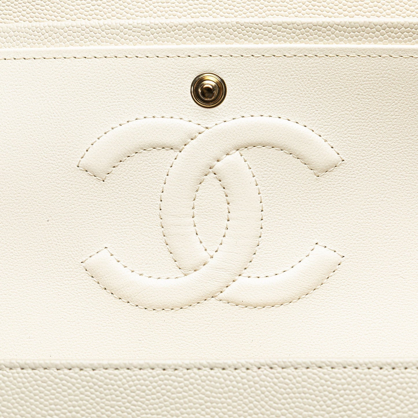 Chanel Medium Classic Caviar Double Flap White
