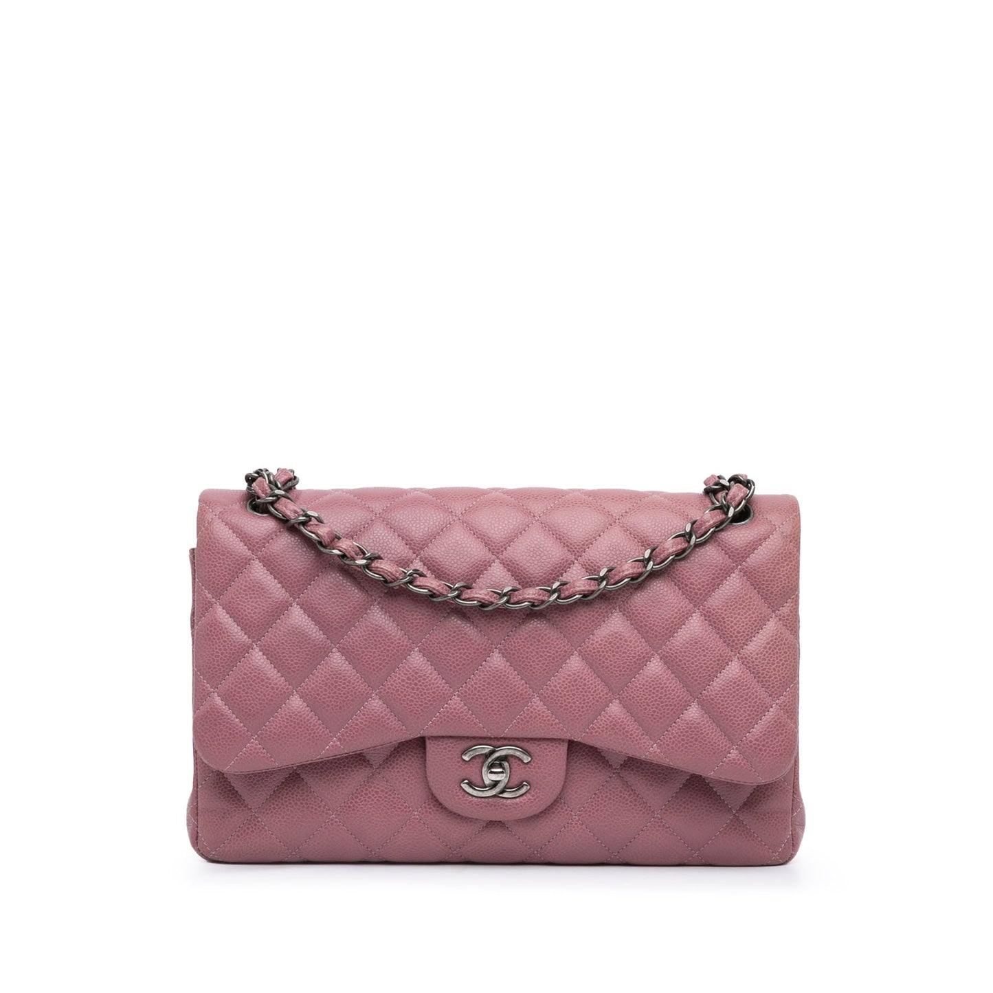 Chanel Jumbo Classic Caviar Double Flap Pink