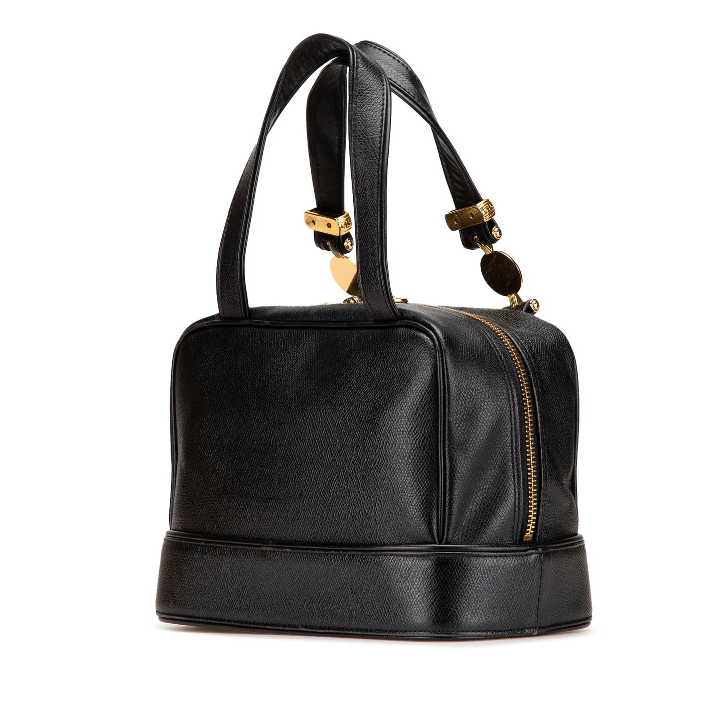 Versace Leather Sunburst Handbag Black