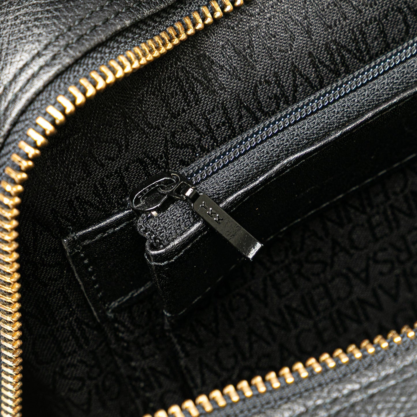 Versace Leather Sunburst Handbag Black