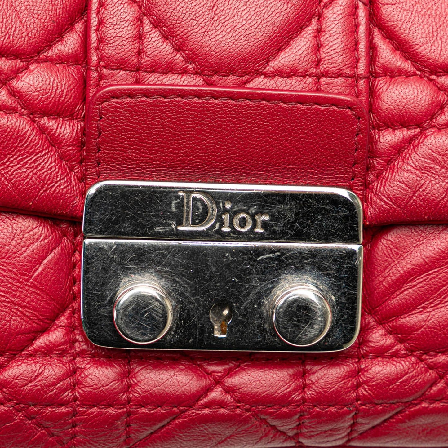 Dior Lambskin Cannage Miss Dior Promenade Crossbody Red