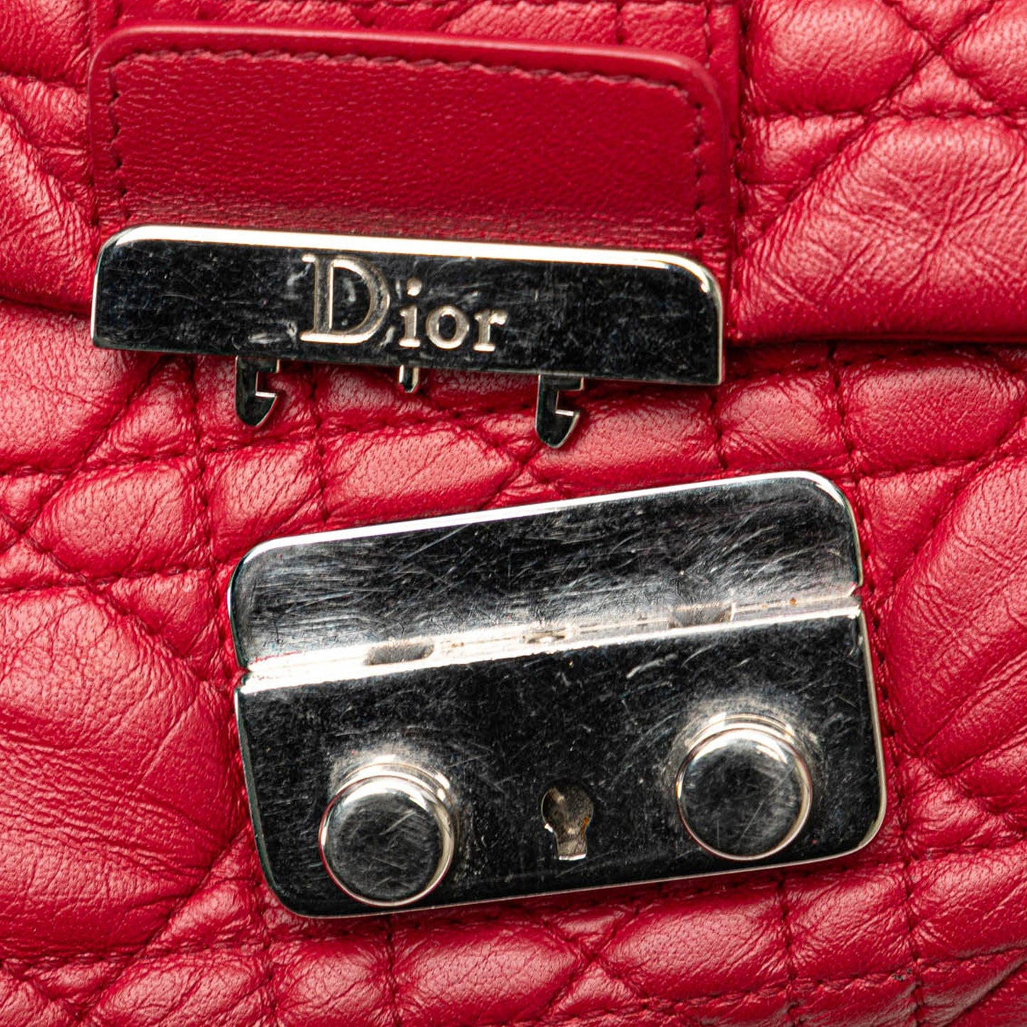 Dior Lambskin Cannage Miss Dior Promenade Crossbody Red