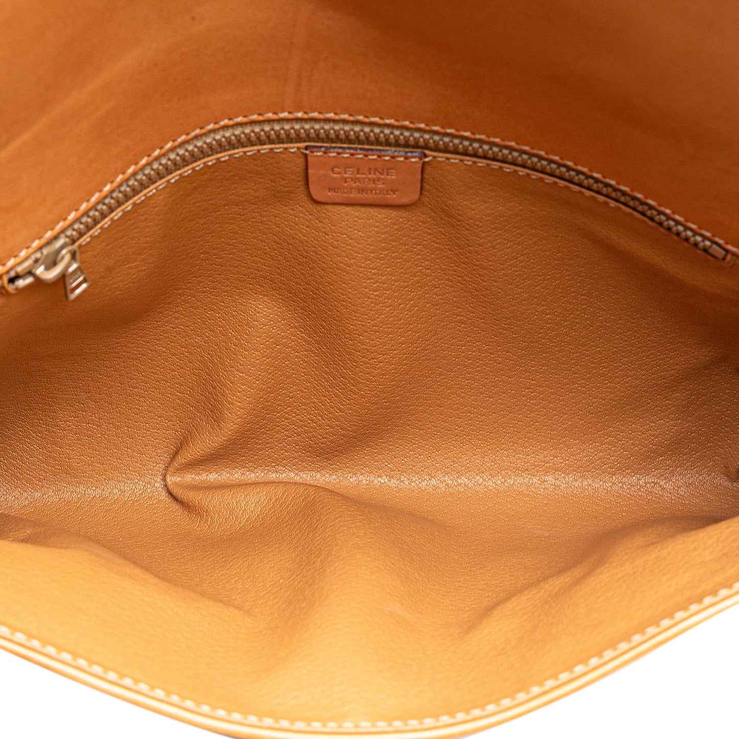 Celine Macadam Coated Canvas Clutch Brown