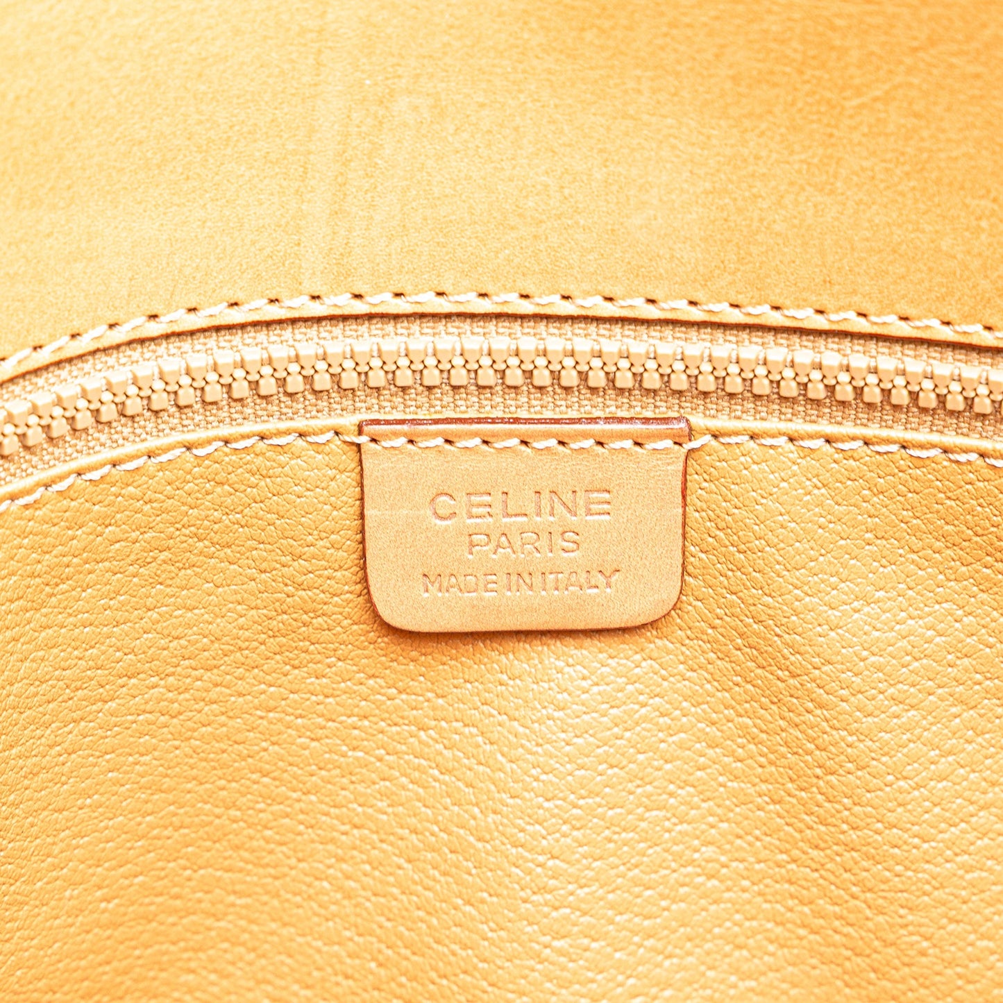 Celine Macadam Coated Canvas Clutch Brown