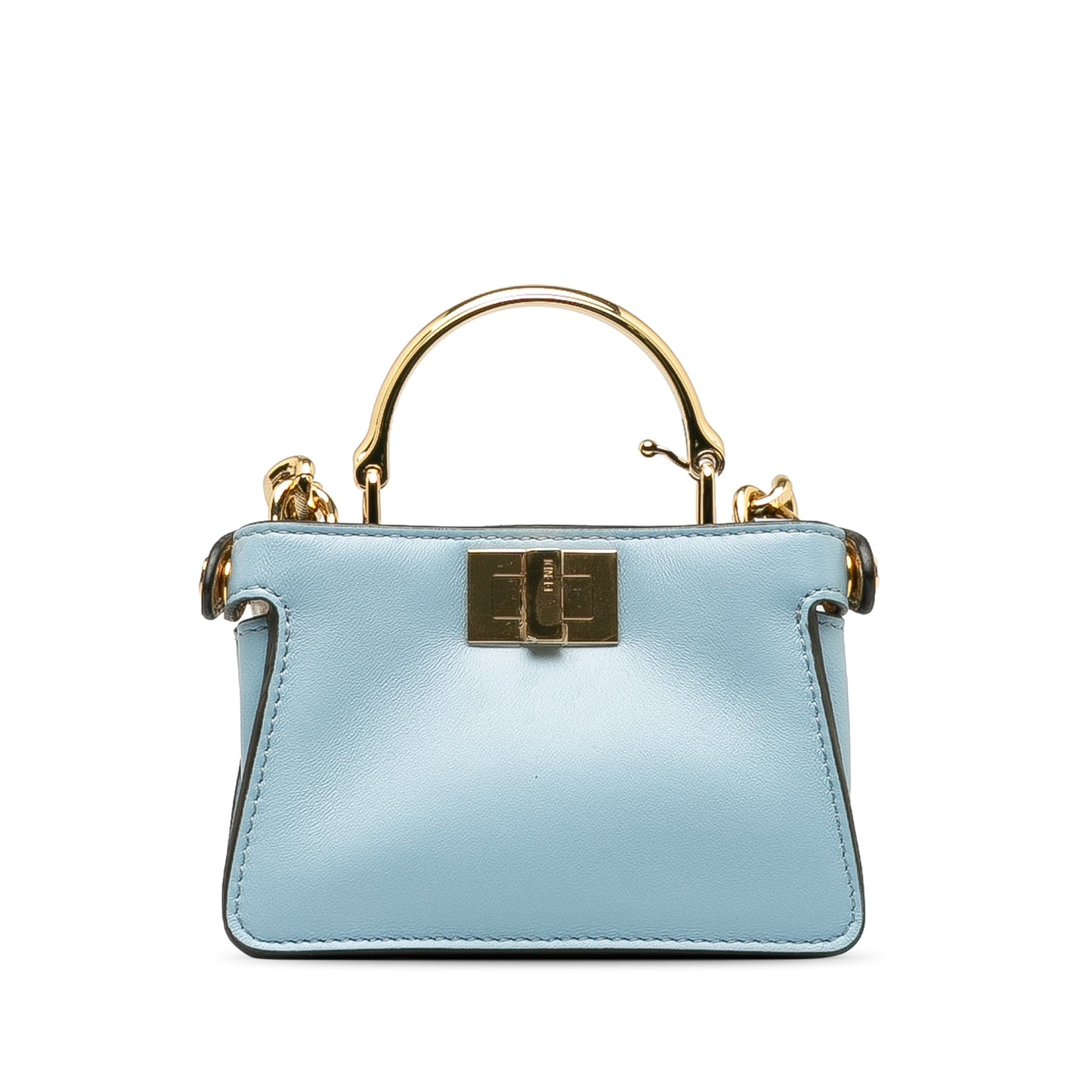 Fendi Nano Rainbow Inlay Peekaboo Satchel Blue