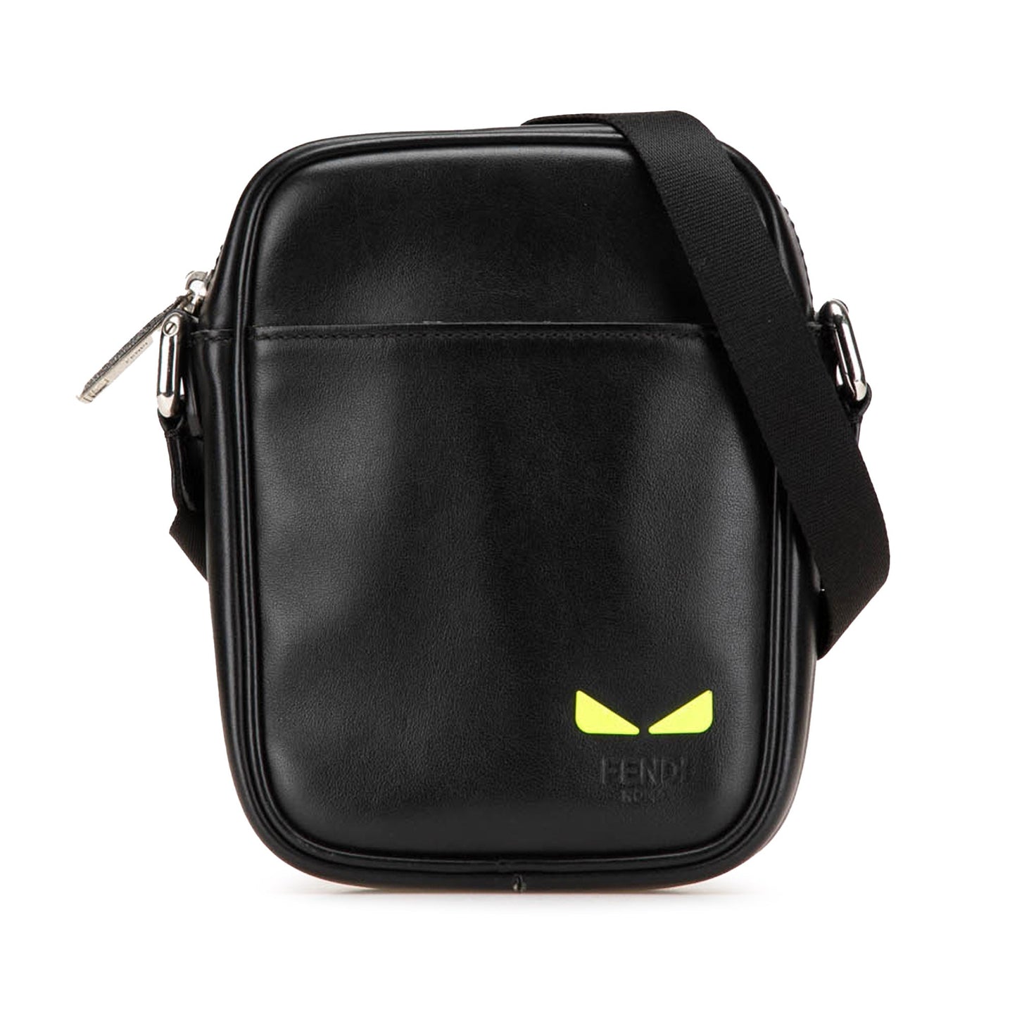 Fendi Small Leather Monster Bug Crossbody Black