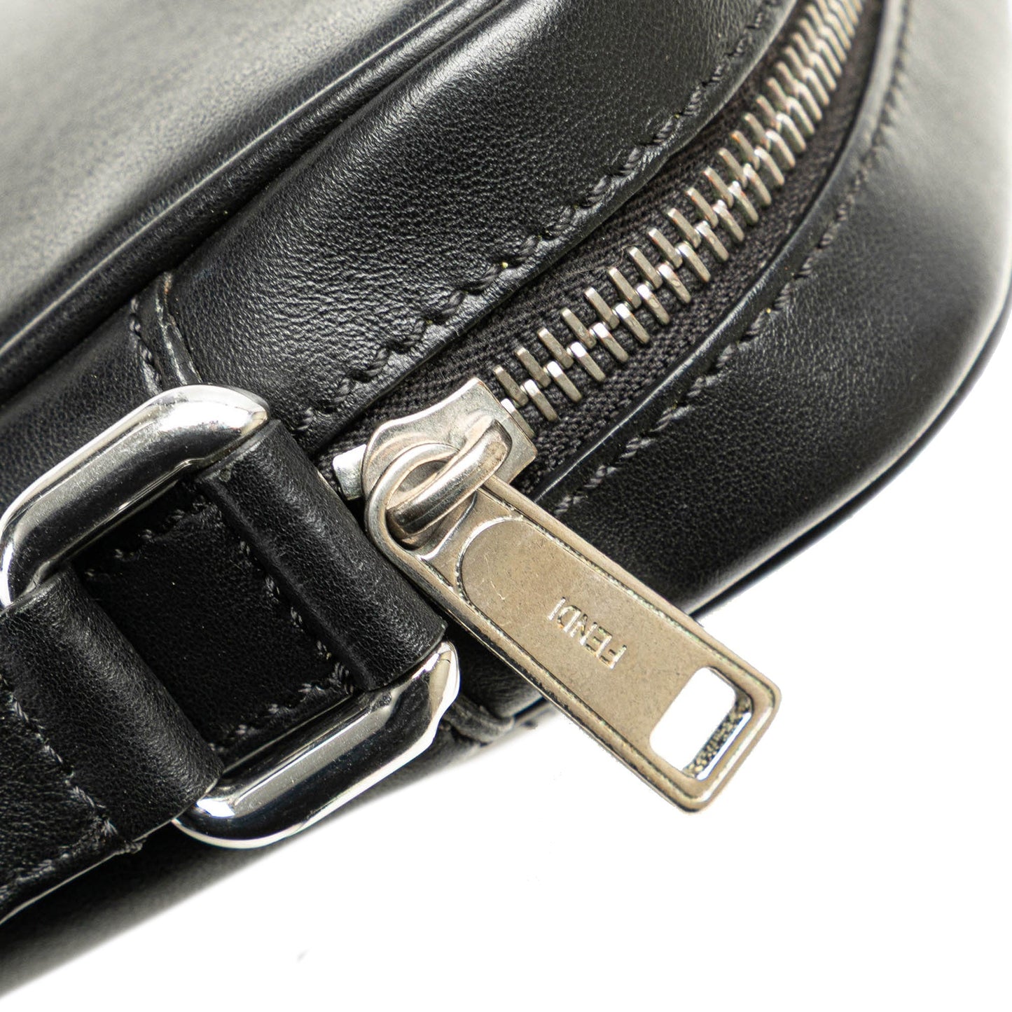 Fendi Small Leather Monster Bug Crossbody Black