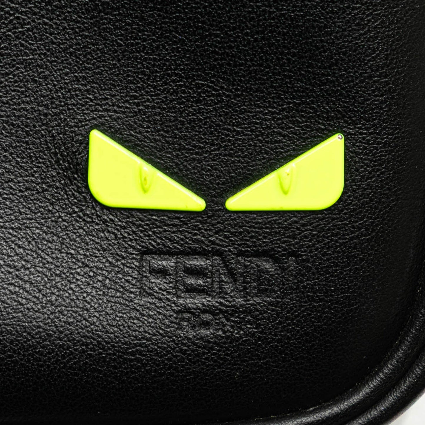Fendi Small Leather Monster Bug Crossbody Black