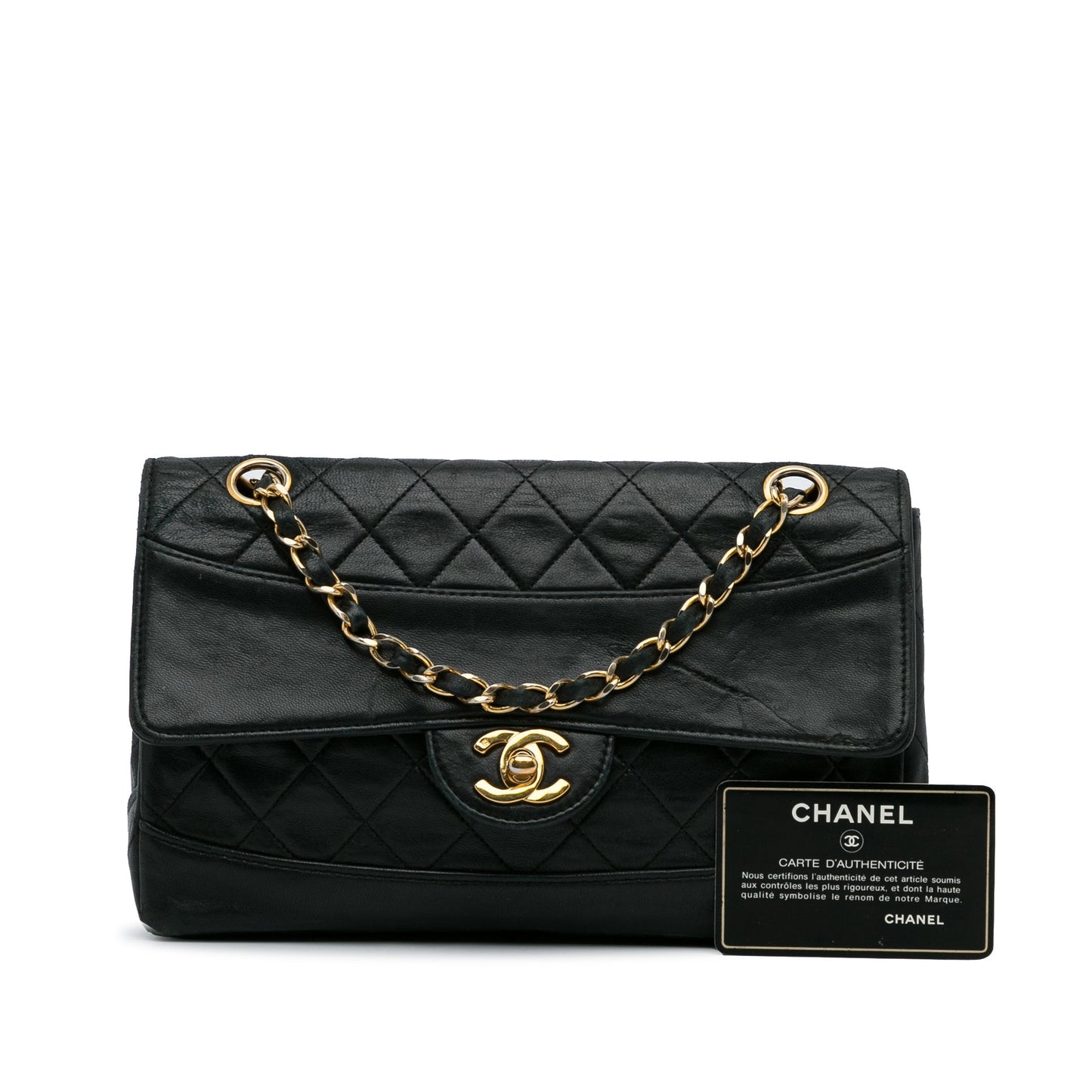 Chanel Quilted Lambskin Shoulder Bag Black