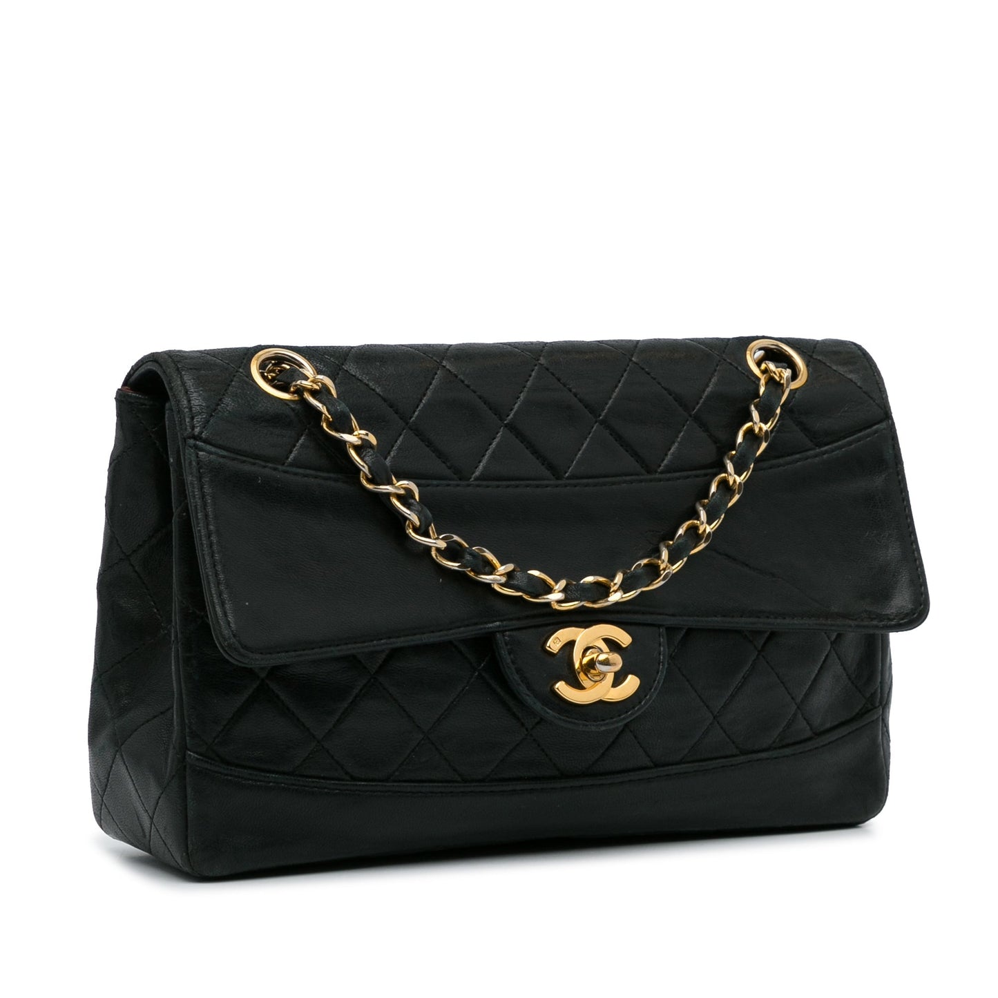 Chanel Quilted Lambskin Shoulder Bag Black