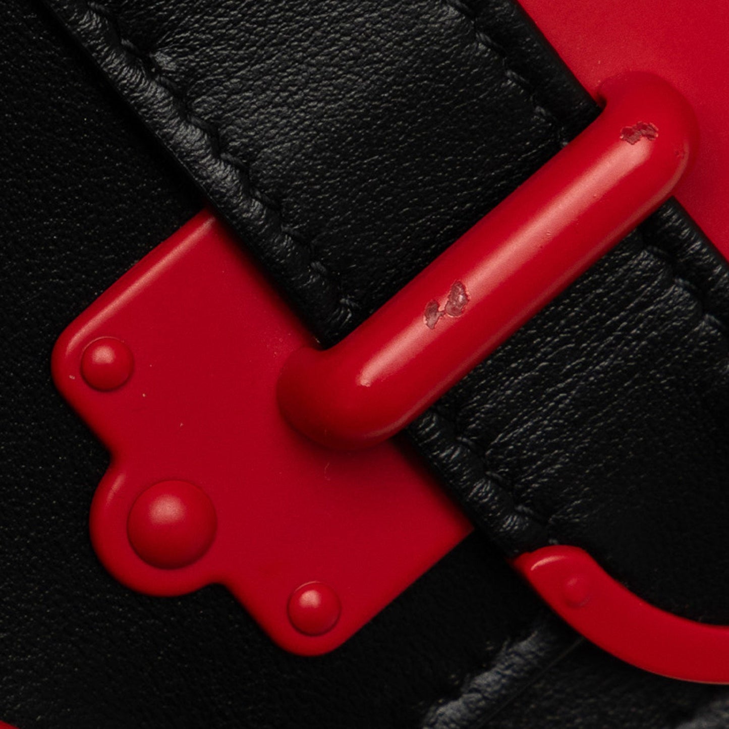 Prada Saffiano City Calf Cahier Heart and Flower Wallet on Chain Black