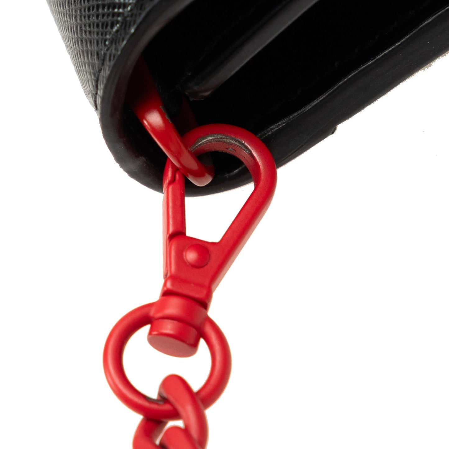 Prada Saffiano City Calf Cahier Heart and Flower Wallet on Chain Black
