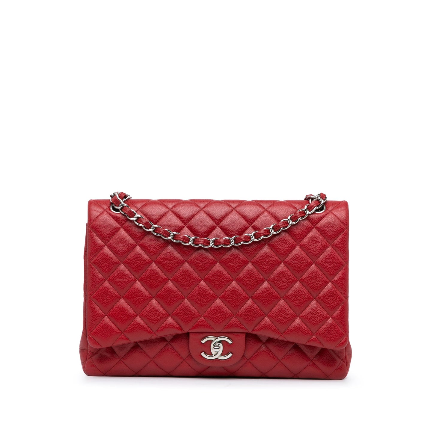 Chanel Maxi Classic Caviar Double Flap Red