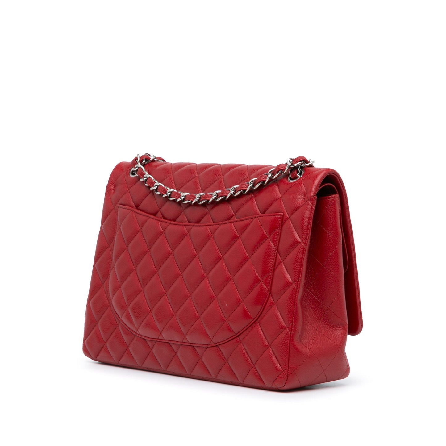 Chanel Maxi Classic Caviar Double Flap Red