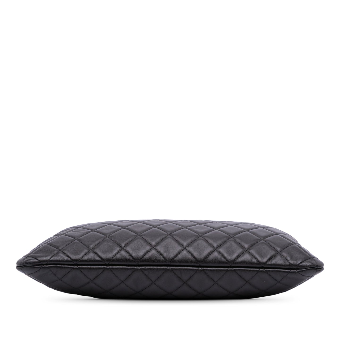 Chanel Large Quilted Lambskin O Case Clutch Black