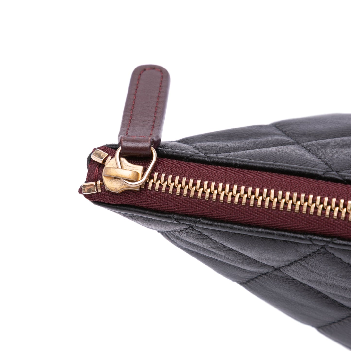 Chanel Large Quilted Lambskin O Case Clutch Black