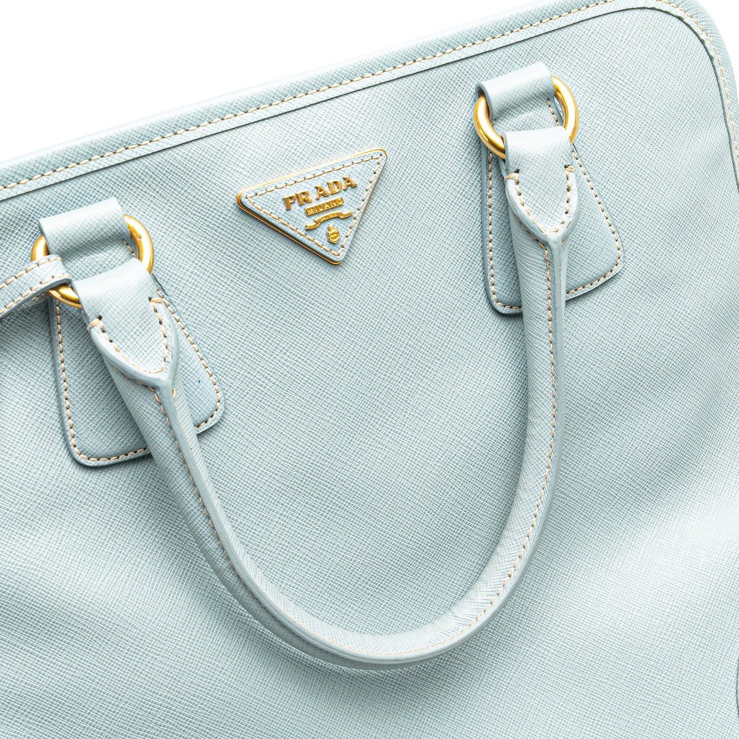 Prada Saffiano Lux Shopping Tote Blue
