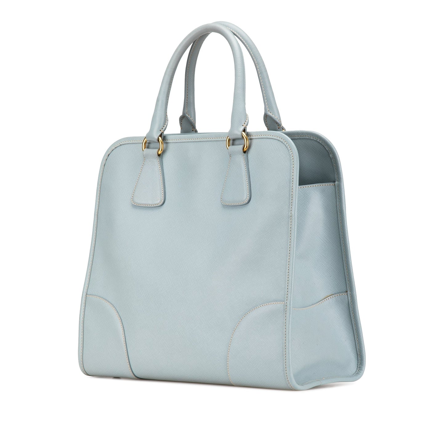 Prada Saffiano Lux Shopping Tote Blue