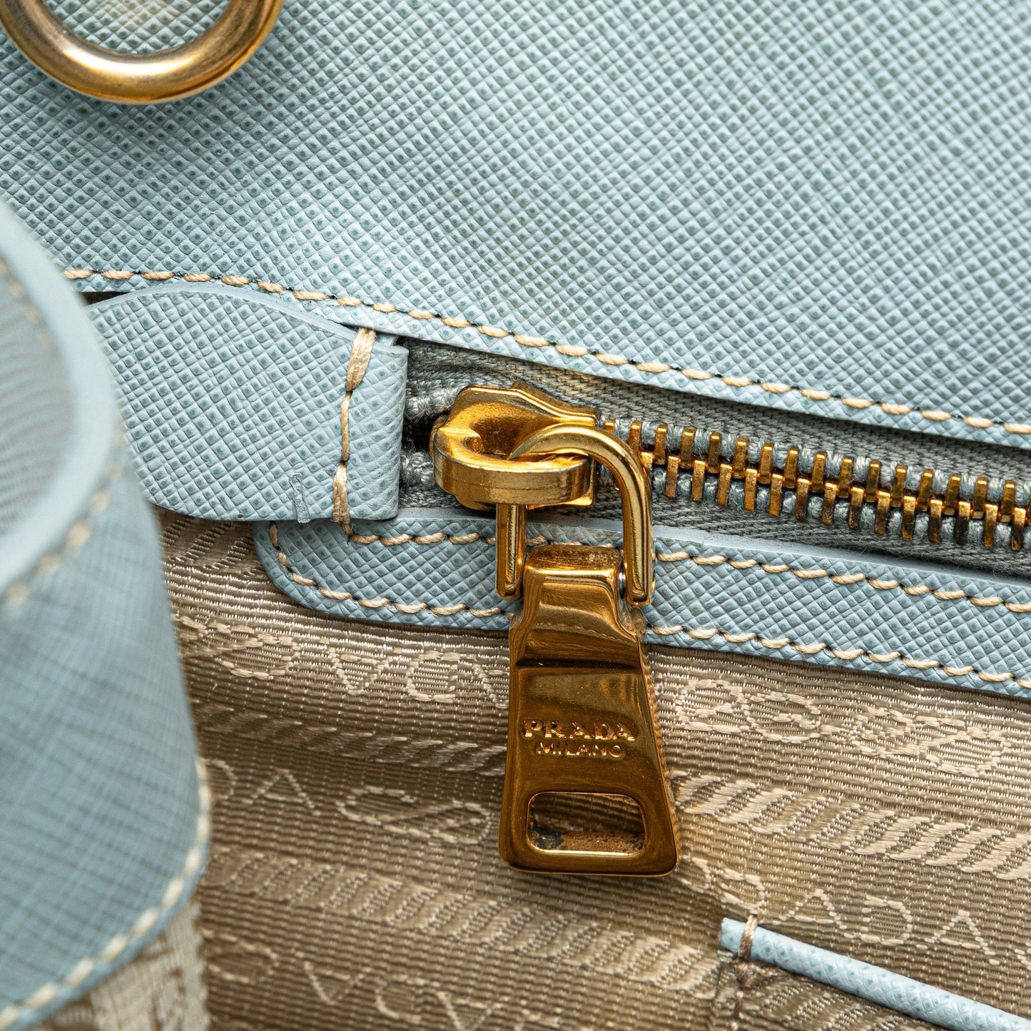 Prada Saffiano Lux Shopping Tote Blue