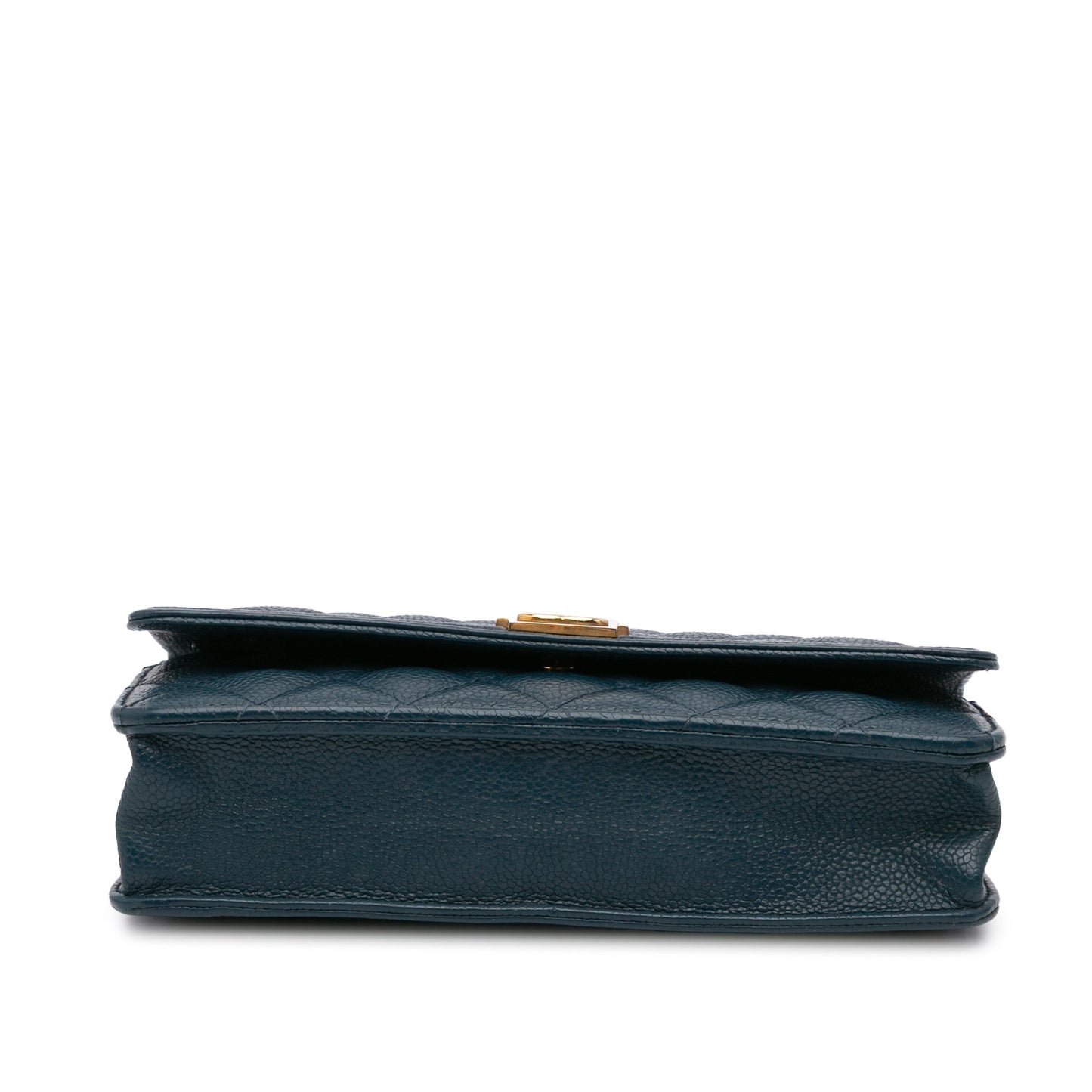 Chanel Quilted Caviar Boy Wallet on Chain Blue