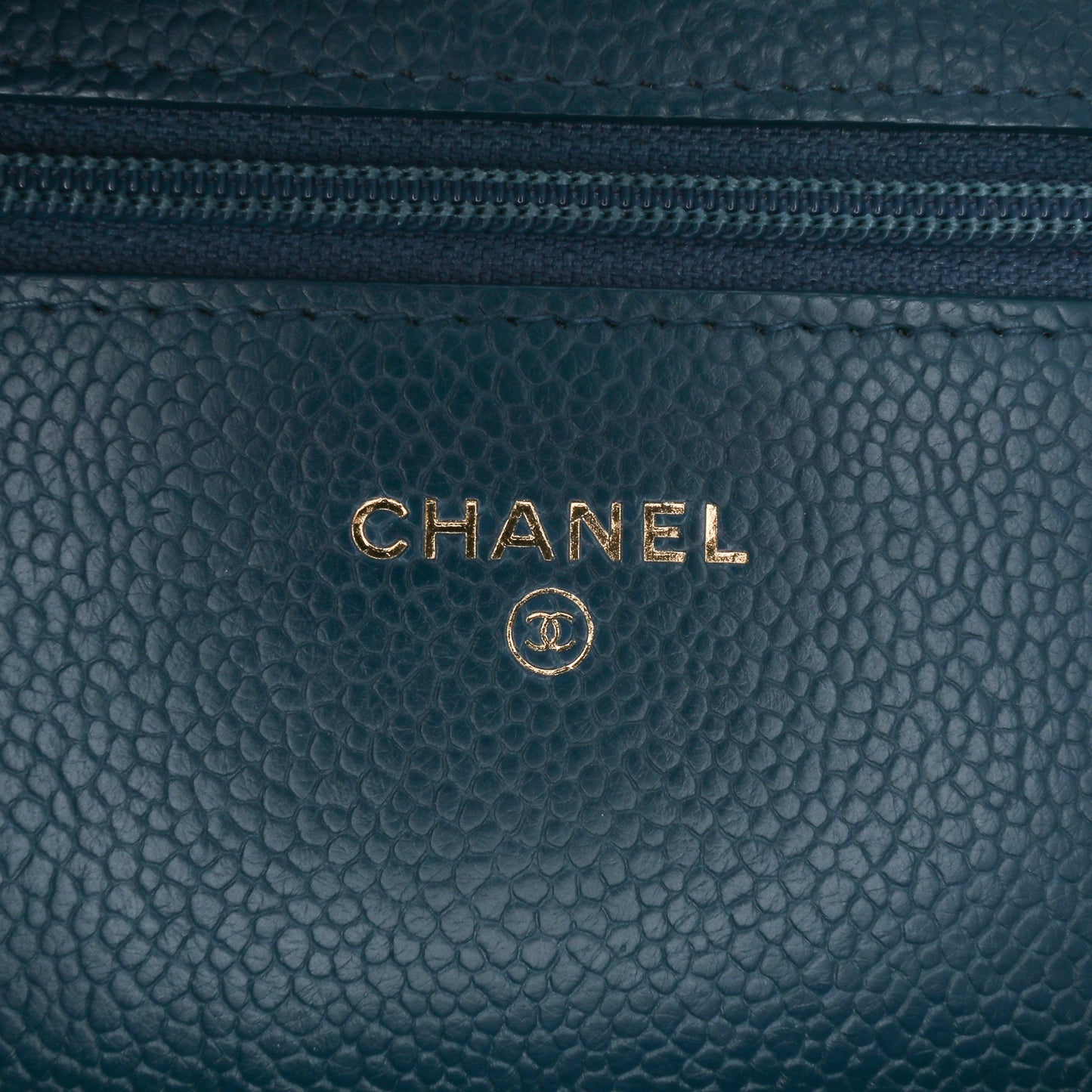 Chanel Quilted Caviar Boy Wallet on Chain Blue